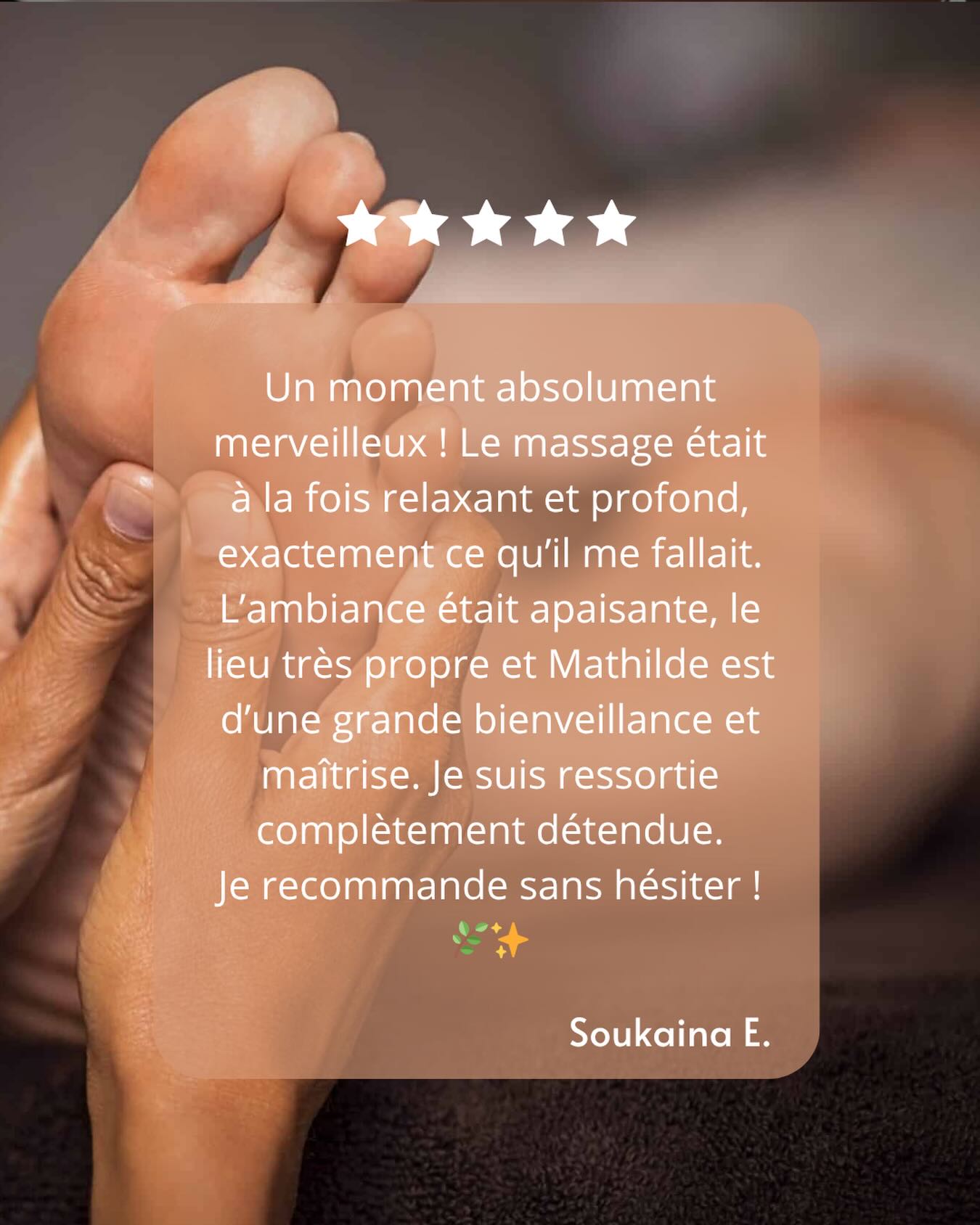 Vos mots sont une véritable source de motivation 🤍
Merci pour votre confiance, vos partages et ces retours qui donnent tout son sens à mon accompagnement.
Chaque séance est un moment unique, dédié à votre bien-être et à votre équilibre 🌿
Merci de faire partie de cette belle aventure.
#avisclients #bienetre #massagebienetre #massagetoulouse #toulouse