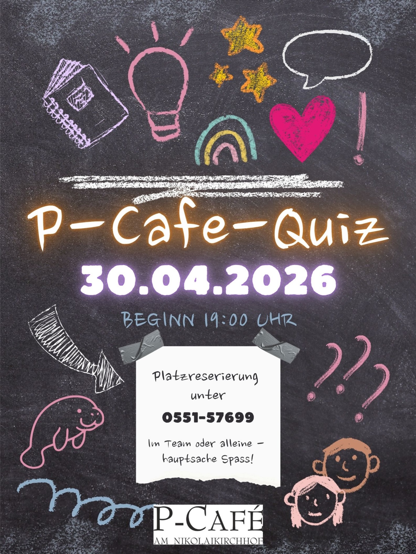 Dank des ersten Erfolgs und großen Nachfrage kommt hier direkt der nächste Termin für unser P-Café-Quiz! Achtung, diesmal um 19 Uhr 💫
Wir freuen uns schon 🫶🏼
#quiz #pcafé #cafe #event