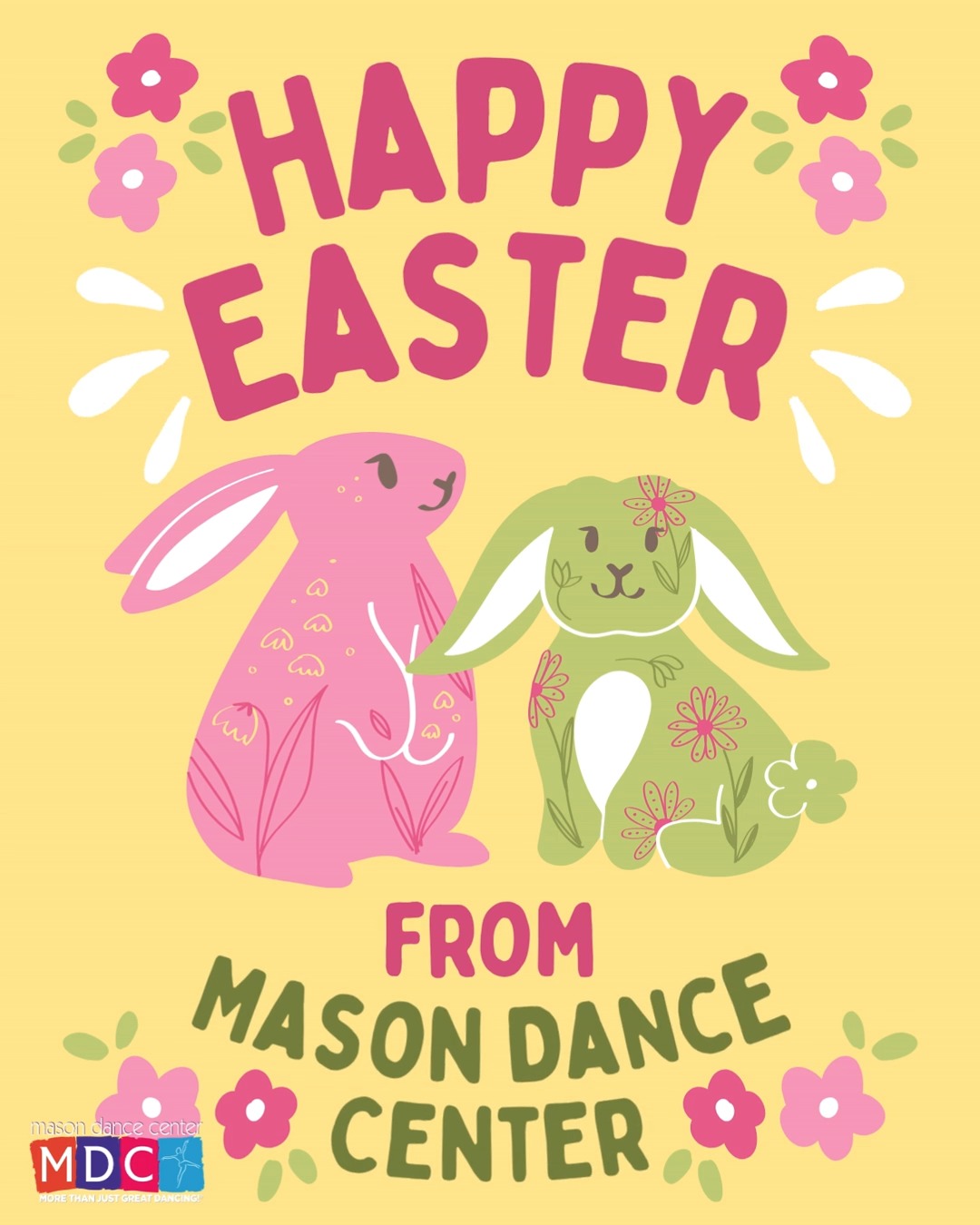 Hoppy Easter from Mason Dance Center! 🐰🌸 We hope your day is filled with sunshine, chocolate, and joy! 🐣🌷
#HappyEaster #masondancecenter