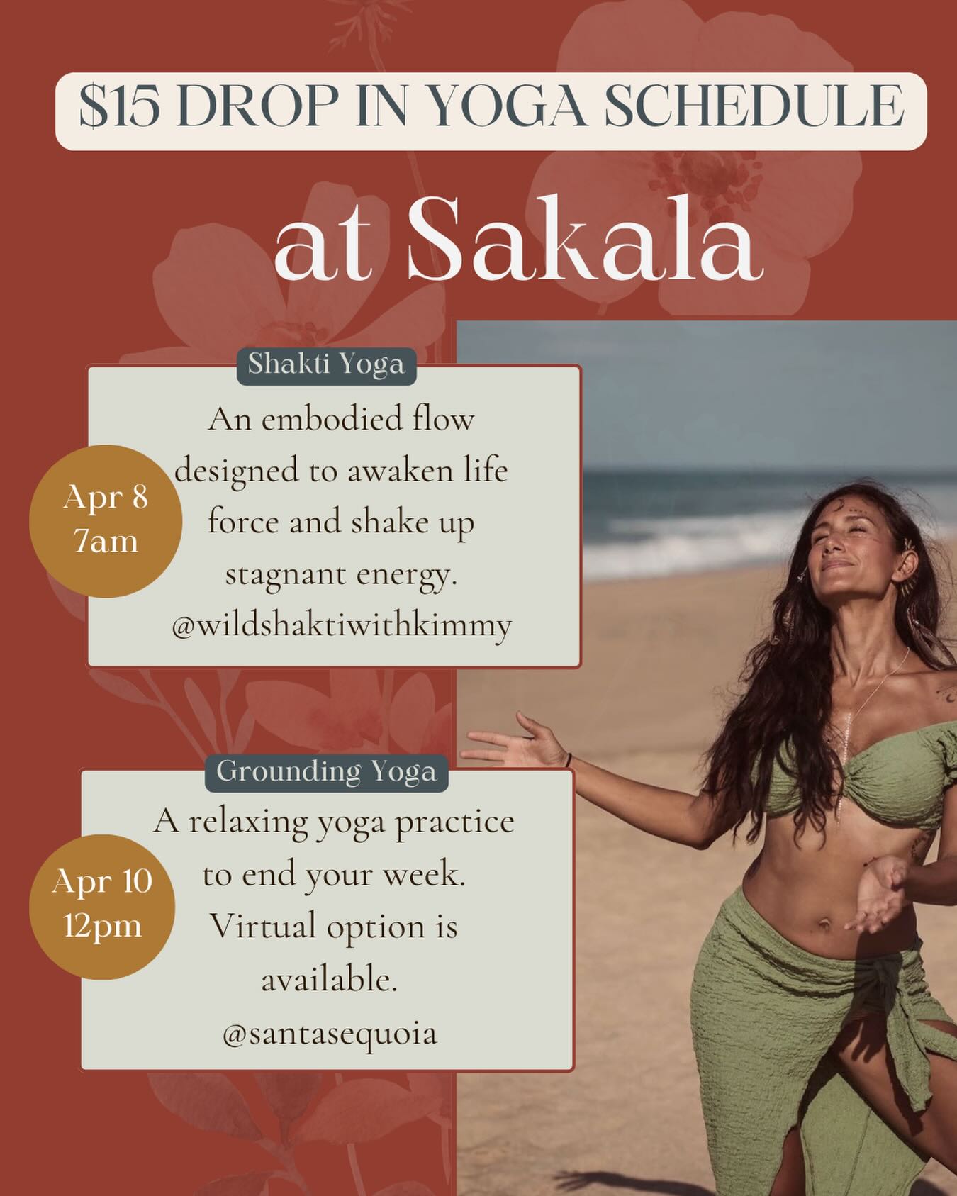 This is your invitation to move, breathe, and feel good in your body again 🤍
Join us at Sakala for two beautiful yoga offerings designed to help you:
– reconnect to yourself
– awaken your energy
– and leave feeling grounded, clear, and refreshed
✨ Shakti Yoga (Apr 8 at 7am)
A vibrant, embodied flow to awaken your life force with @wildshaktiwithkimmy
✨ Grounding Yoga (Apr 10 at 12pm)
A calming practice to soften and reset with @santasequoia
Low price to keep it accessible
Limited spots to keep the space intimate
Come flow with us, we’d love to have you ✨
#denveryoga #denveryogacommunity #yogaindenver #denverevents #sakalacommunity