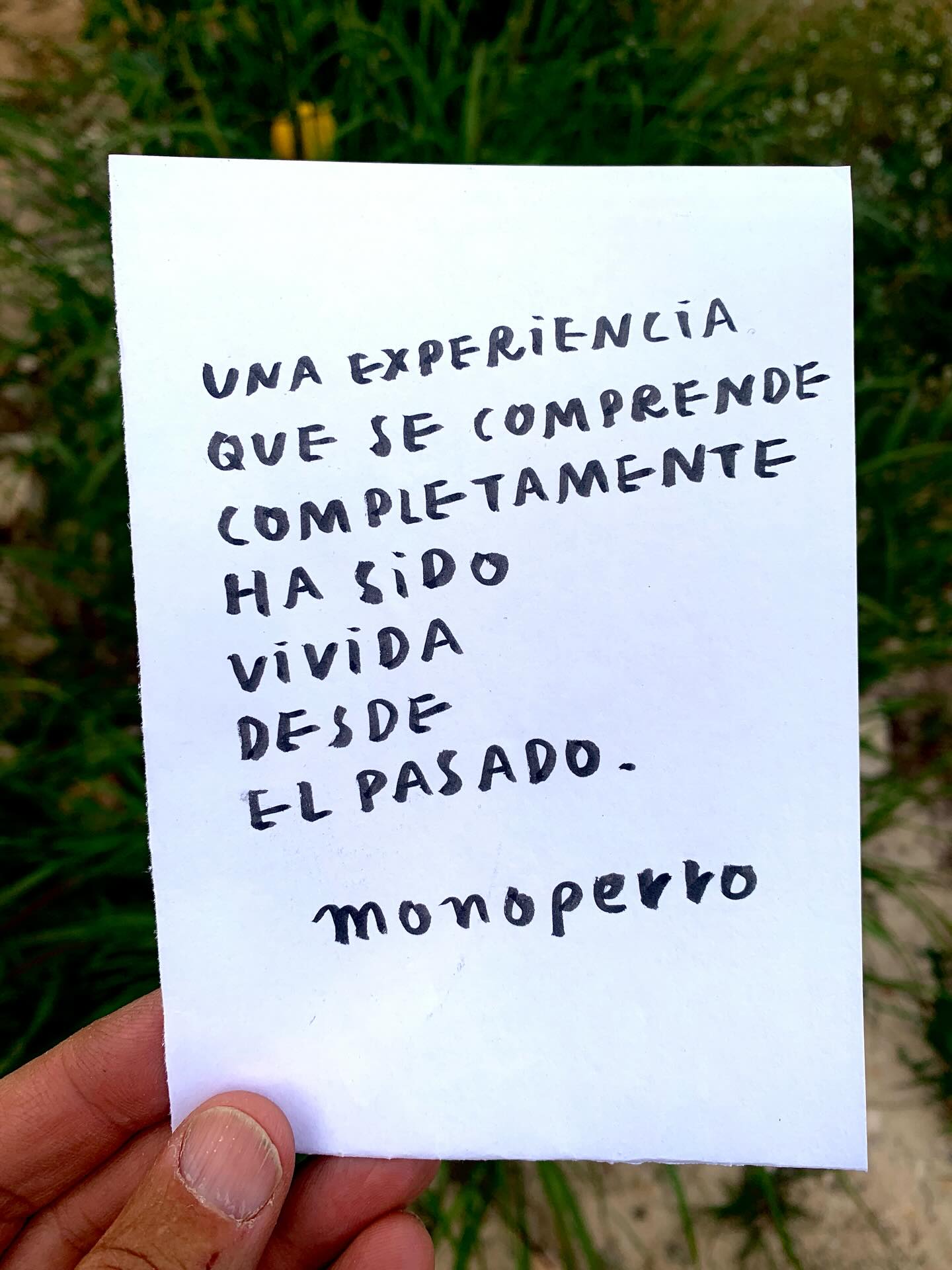 Una experiencia
que se comprende
completamente
ha sido
vivida
desde
el pasado.
#cancamusas
#elclubimperfecto
#ultralkymia
