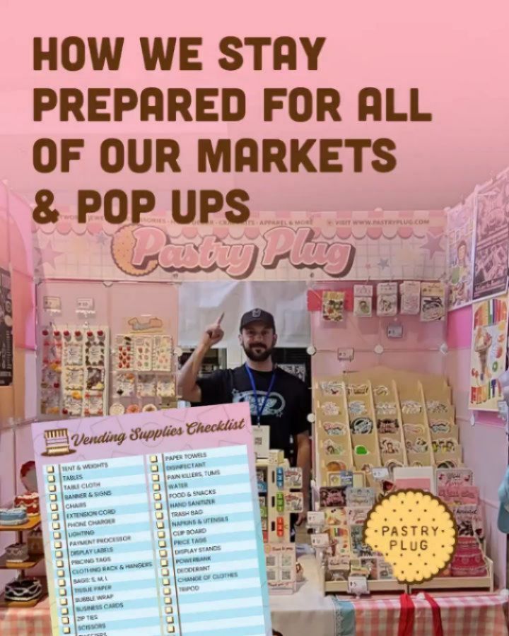 After nearly a decade of vending at markets, we made a checklist!😂 Many years of experience has taught us what's essential to bring to conventions and art fairs, and we no longer forget things... (as much!) You can find this FREE resource checklist on our website 💫 Pro tip- print and laminate this list to make it reusable! 📝
#artistalley #artistbooth #artistalleytable #artistalleytips #boothbasics