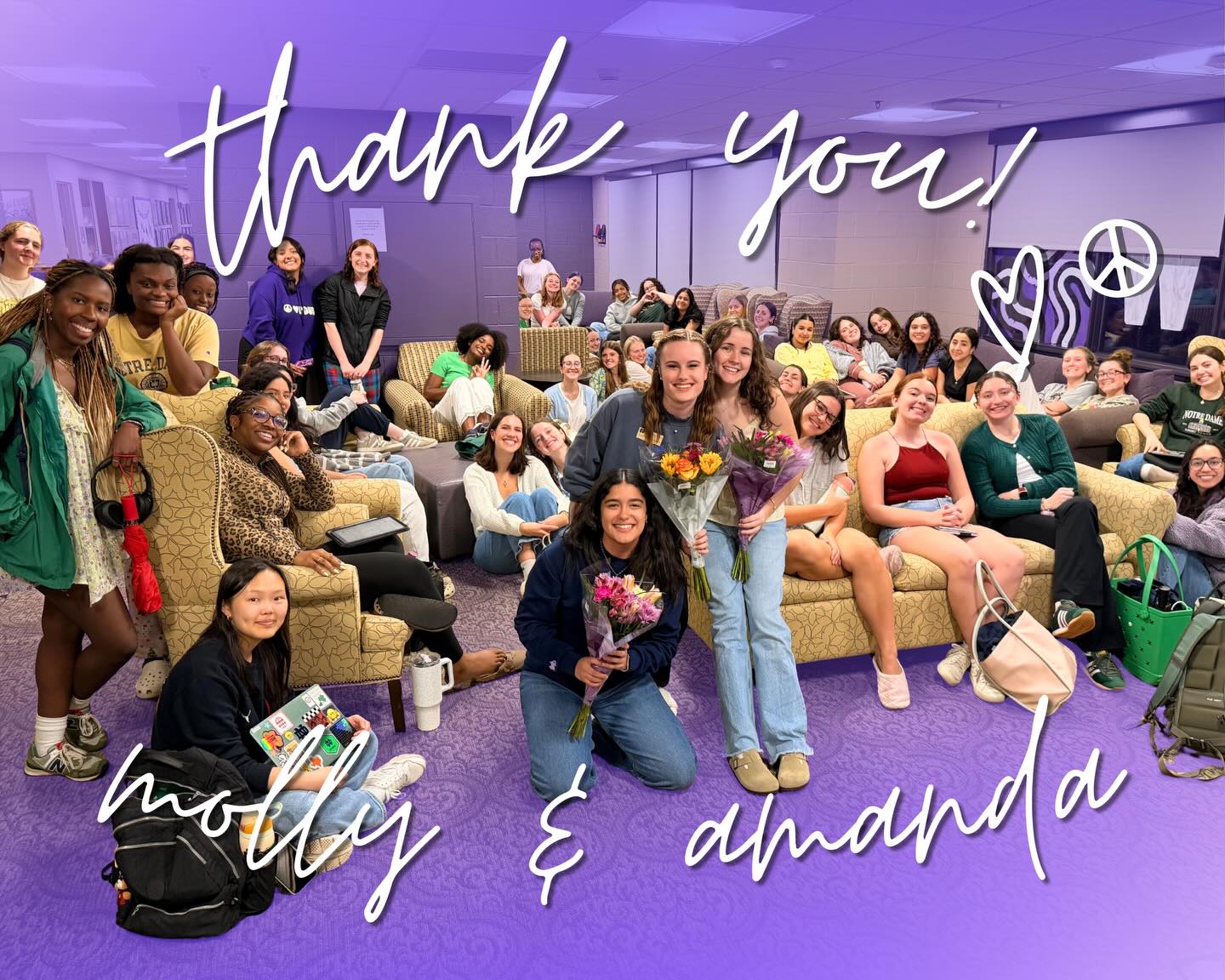 The entire PDub community wants to give the biggest thank you to Molly & Amanda for an amazing year as our President & Vice President! After helping put together 97 unique events this year (& infinitely more meaningful memories), PDub truly would not be what it is without their leadership! Thank you for taking care of the hall so many of us call home! Truly the purplest weasels to ever purple weasel. #thankyouforthesleeplessnights #rollweaz 💜
Leave a comment to tell Molly & Amanda why you love them!!! 💜🫶🏻