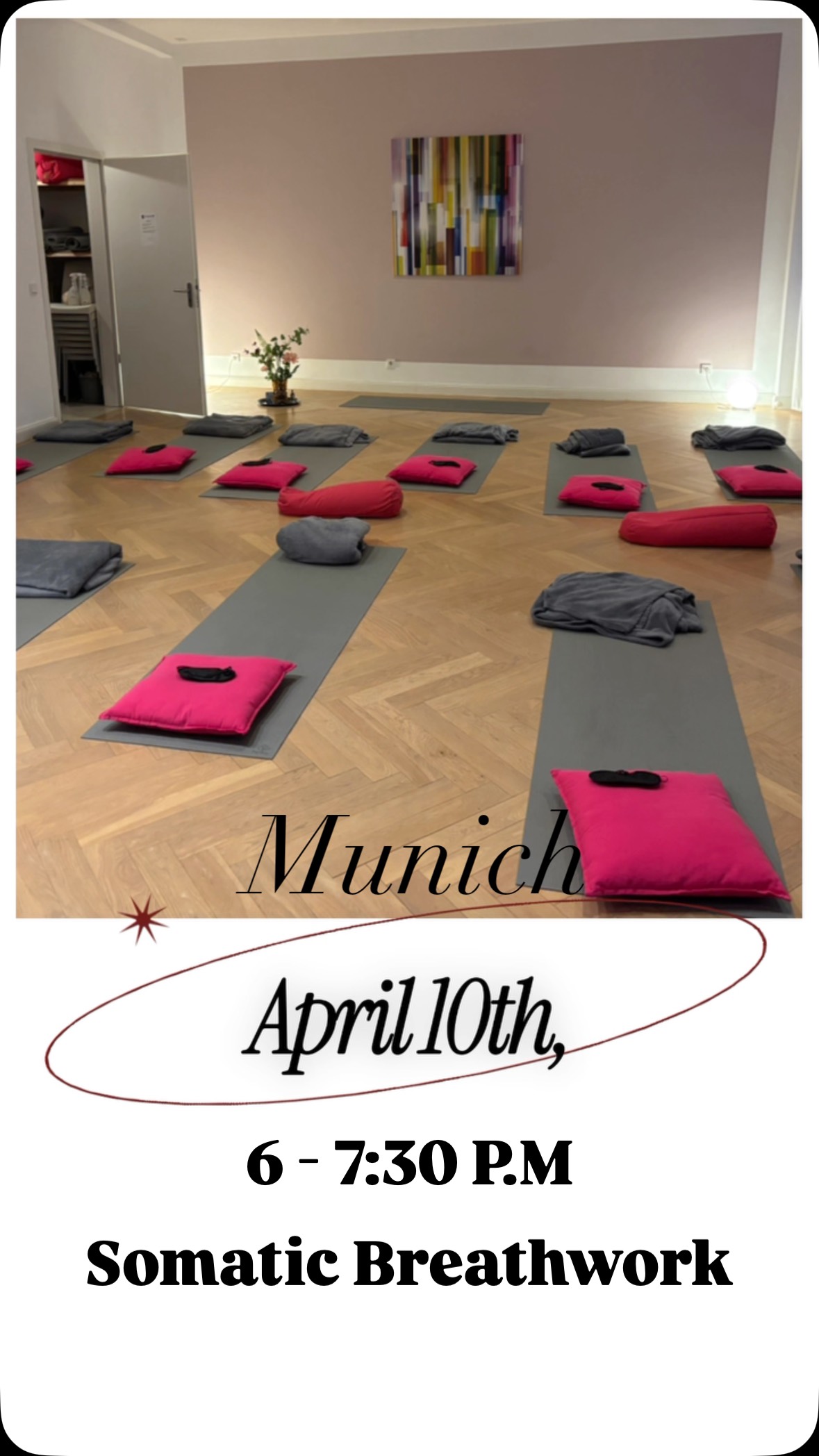 You’ve been trying so hard.
To function. To cope. To keep it together.
But your body is exhausted. And no amount of productivity, scrolling or pushing through is going to fix that.
What if the answer isn’t doing more — but coming back to yourself?
That’s exactly what Somatic Breathwork does.
In 90 minutes, we use the breath to release what’s been building up. To calm your nervous system. To get out of your head and back into your body.
No experience needed. Just show up as you are.
I’d love to have you in the space this Friday.
Munich — April 10 — 6 to 7:30 p.m.
Book via the link in my bio — or through ClassPass or Urban Sports. 🧡
#somaticbreathwork #mindbodyconnection #nervoussystemregulation