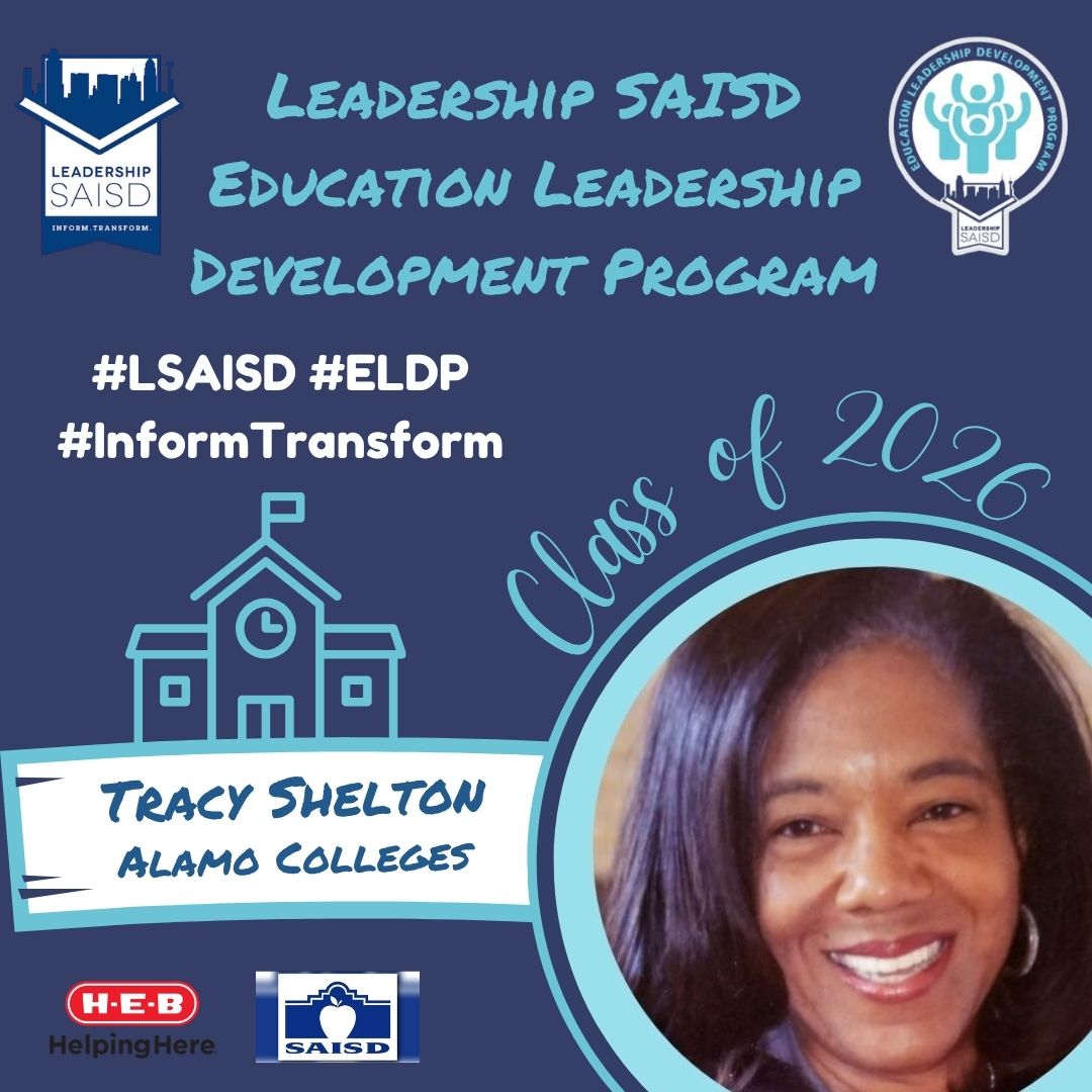 #ELDP Class of 2026 Spotlight ✨ Tracy Shelton is employed at St. Philip's College, in the Office of Records and Registration. She is also an active community volunteer who strives to inform others of pathways of higher education. Her tenure in post-secondary education is an asset to anyone who seeks guidance in navigating higher education. Her presence in the community is well known as she serves on three non-profit organizations; all centered around improving the well being of youth and adult learners who seek to improve their quality of life through education. #LSAISD #informtransform #publiceducation Thank you to our 2026 Program Sponsors @heb and @sanantonioisd