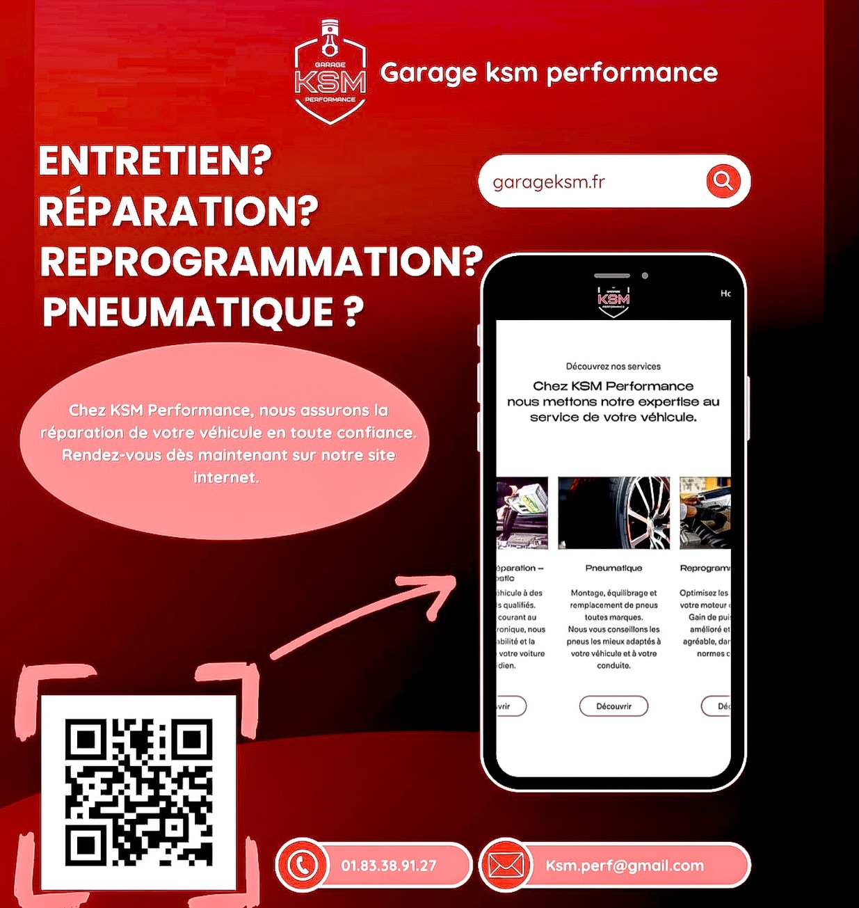 Pour plus d’informations, rendez-vous dès maintenant sur notre site internet !
Découvrez nos services, nos offres et prenez rendez-vous en quelques clics.
#Garage #ServicesAuto #Réparation #Entretien #KSMPerformanceVillenoy