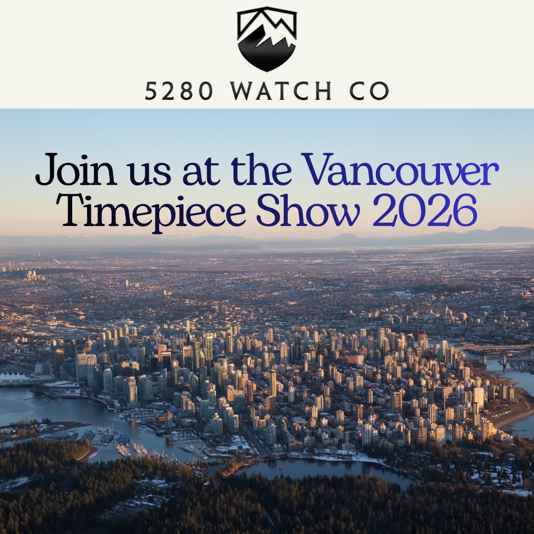 🇨🇦 Vancouver, we’re coming your way.
We’re excited to announce that 5280 Watch Company will be exhibiting at the @vancouvertimepieceshow.
Join us in North Vancouver and experience our watches in person where Basse-taille, true guilloché, Grand Feu enamel, and handcrafted artistry come to life on the wrist.
📍 115 Victory Ship Way
North Vancouver, BC V7L 0E1
Saturday, April 25 | 10 AM – 5 PM
Sunday, April 26 | 10 AM – 5 PM
We’ll have show specials and a curated selection of one-of-a-kind pieces available for purchase at the booth.
If you’ve been wanting to see our work up close or secure a piece that speaks to you...this is the moment.
Made Mile High. Worn worldwide.
#5280WatchCompany #VancouverTimepieceShow #VancouverEvents #WatchCommunity #IndependentWatchmaking #Guilloche #BasseTaille #MadeMileHigh #WatchCollectors #MicrobrandWatches #CanadaWatches