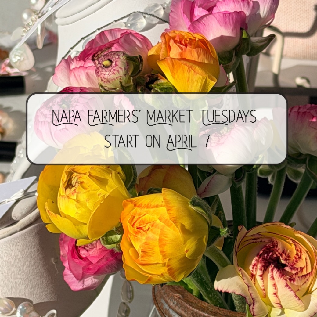 Tuesday @napafarmersmkt starts tomorrow with yes, less vendors but lots more parking and room to walk around. They’ll be plenty of your favorite fruits and vegetables, bread, eggs, and artisan crafts.
Same bat time, same bat channel. ( Tuesdays until Christmas, 8 am to noon)
I am there every other Tuesday with lots of handcrafted jewelry for you!