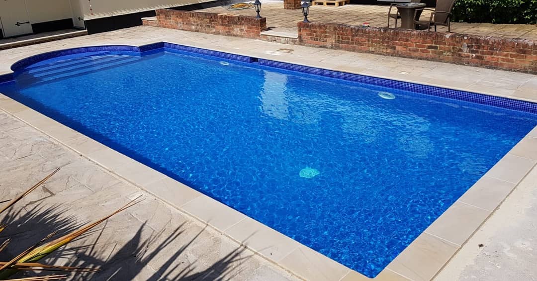 Pool refurb. Re-tiled, surround and copings. #refurbishment #refurb #swimmingpool #pool #tiling #copings #rubberrock