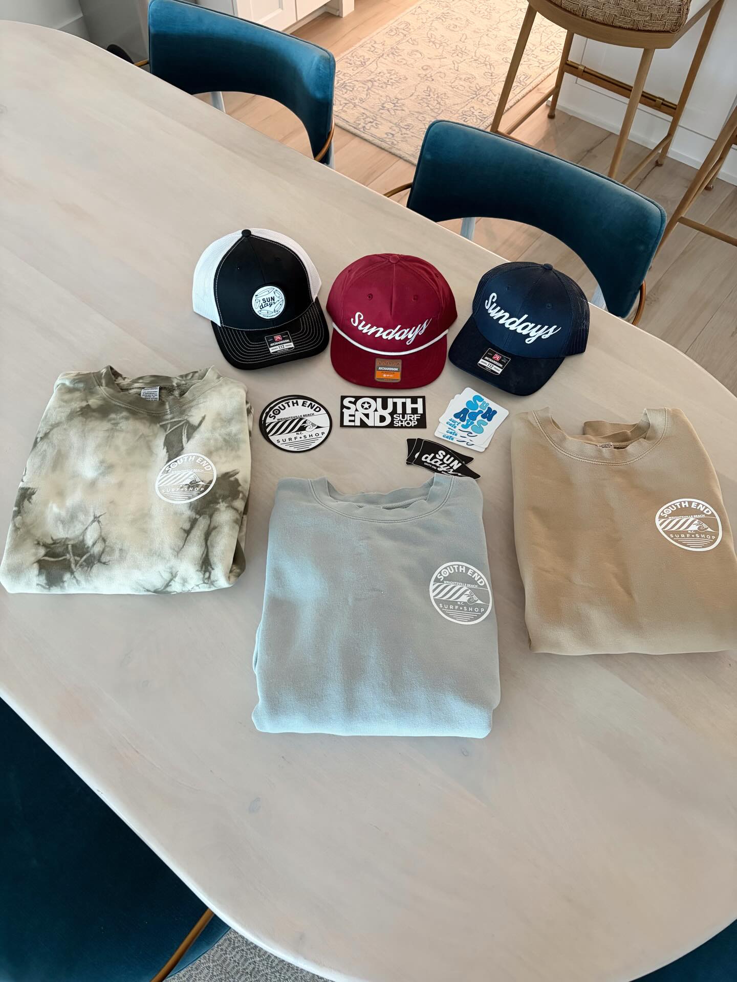 The best surprise gift set-up ✨ We love supporting other local, Wilmington businesses so of course we had to include SUNdays and South End Surf Shop 🏄♂️