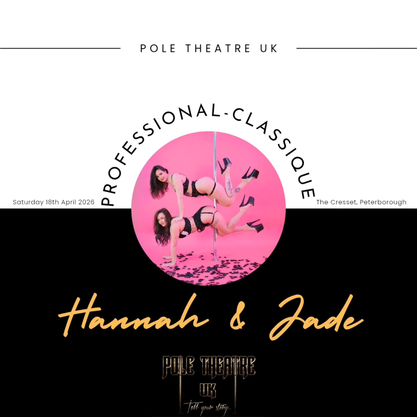 Whose excited to meet our glorious contestants! ✨️
Professional- Pole Classique
Hannah & Jade
@hannahleighp0le
@undercoverscrubber
Have you got your tickets yet? 🎟
www.poletheatreuk.com
#poletheatreuk #poletheatre #pole