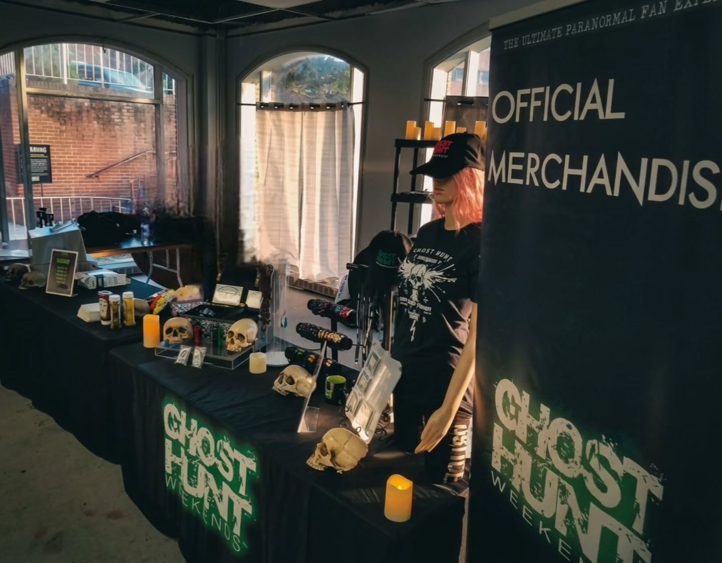 Ghost Hunt Weekends, the world's most famous Paranormal Event Company has evolved into an icon of the Paranormal Lifestyle and the Ghost Hunt Weekends name has become synonymous with quality and style!
We are proud to offer our Official Ghost Hunt Event Apparel that is designed for the "Ultimate Paranormal Fan Experience" at our events and through our website online.