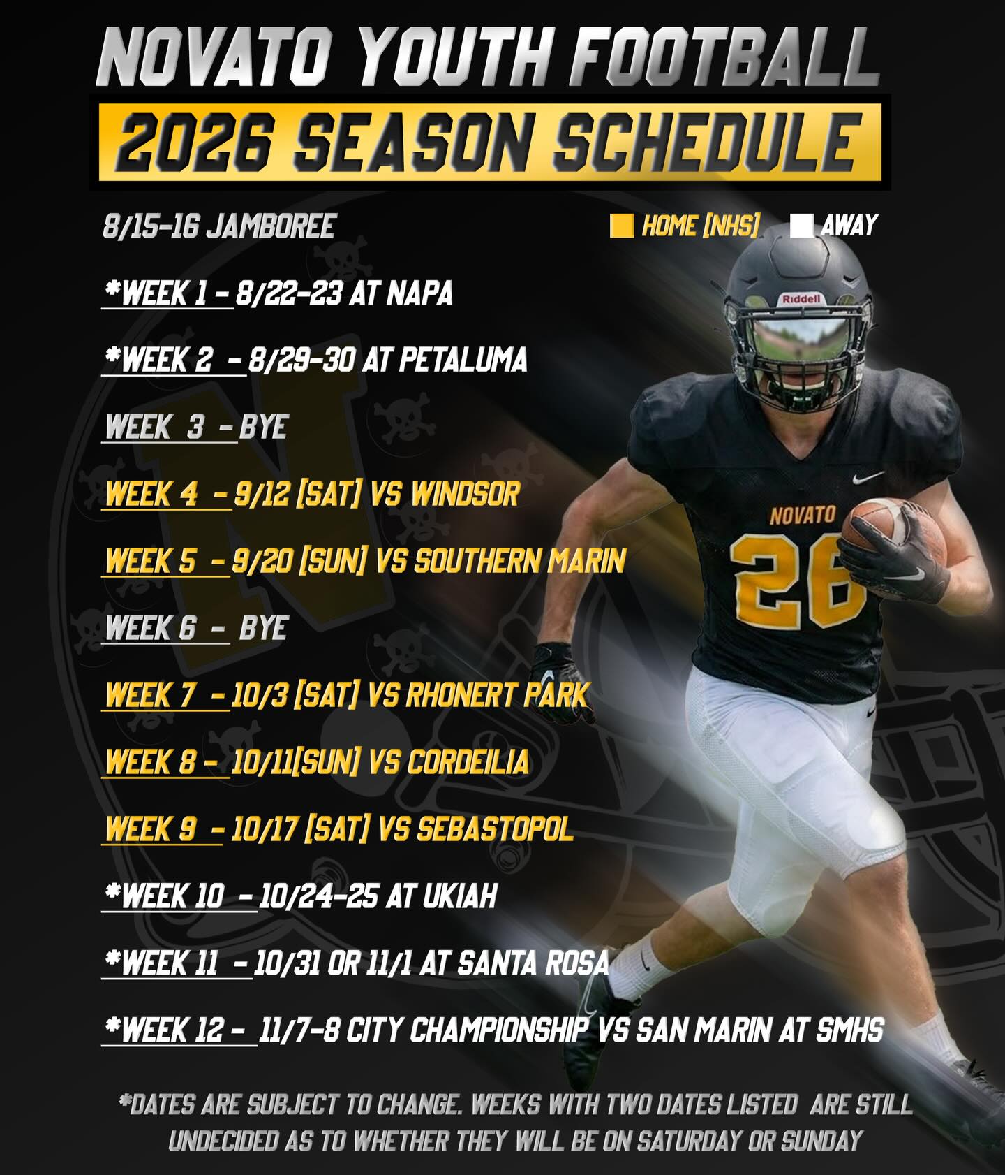 *dates are subject to change. Final schedule will be released prior to the jamboree