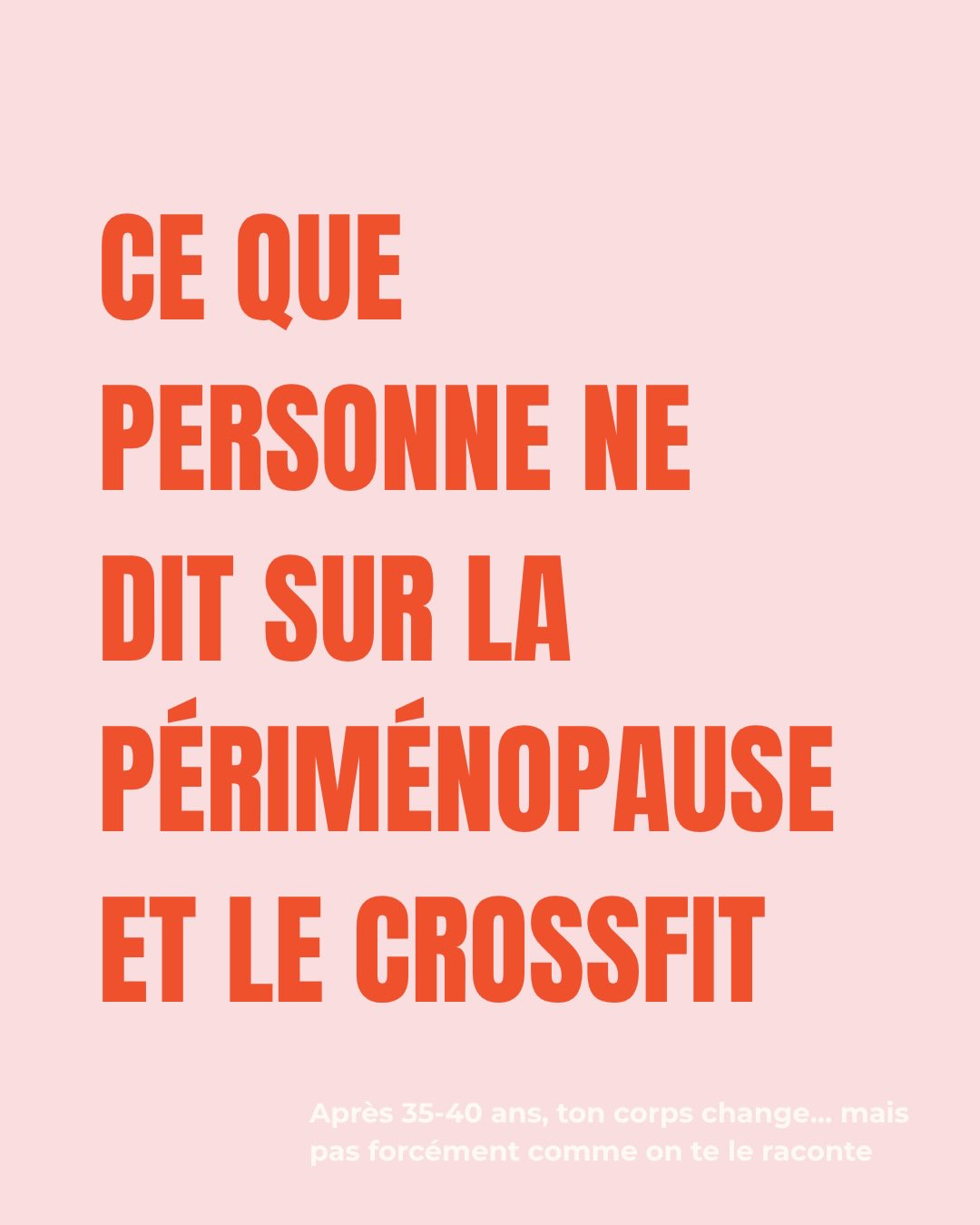 On te parle souvent des symptômes désagréables, mais rarement de la solution qui est juste sous nos yeux : l’entraînement en force.
.
Avec l’âge, le système nerveux récupère un peu moins vite, les hormones deviennent plus variables… mais ton corps reste capable de progresser. Il faut juste changer un peu d’approche.
Tu te reconnais ? Dis-moi tout en commentaire 👇
Tag une amie qui a besoin de lire ça.
#Perimenopause #CrossFitWomen #ForceApres35 #MenopauseFriendly #WomenOver40 »