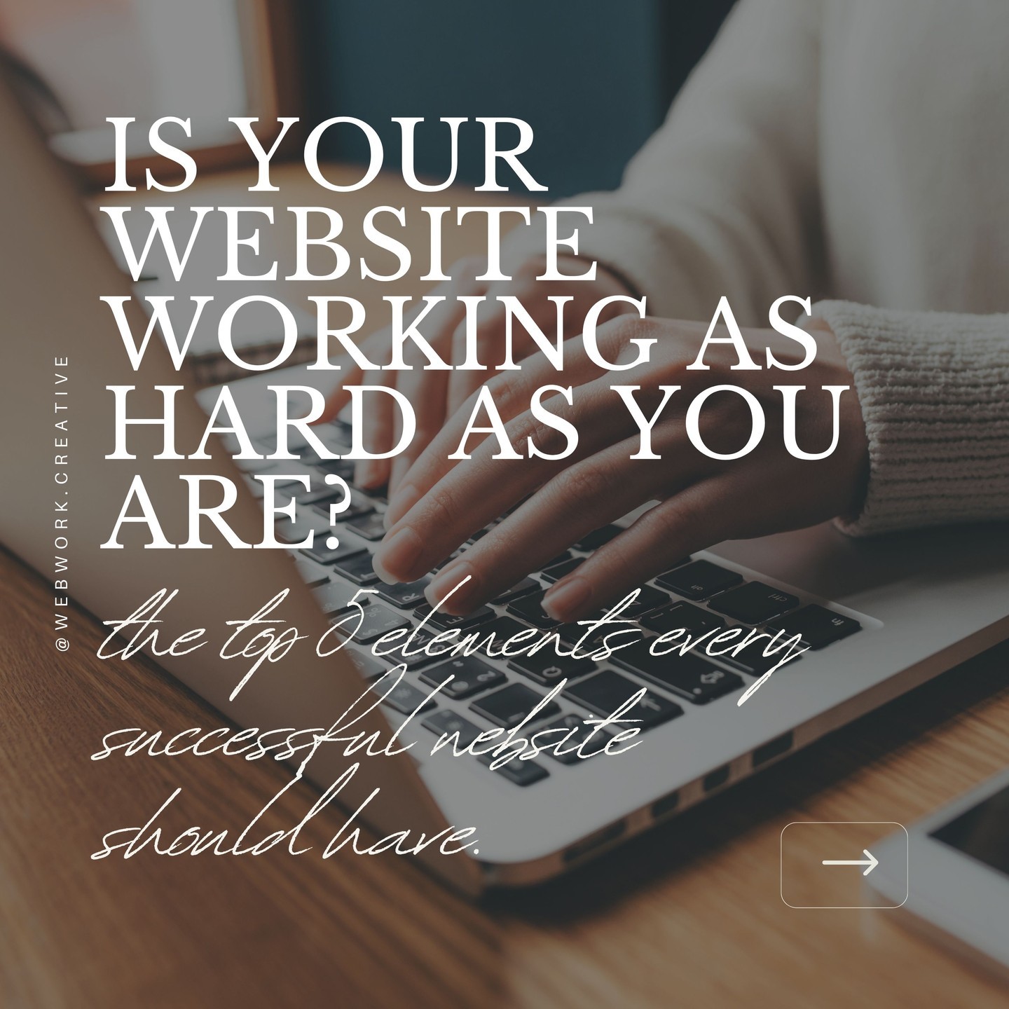 Your website is your online home—make sure it’s welcoming! Check out these top 5 must-have elements that every successful website should include. From guiding your visitors with a clear call to action to ensuring a fast, mobile-friendly experience, these tips will help you make a lasting impression.
Need a hand bringing your website up to speed? Drop me a DM for a free consultation. Let’s make your website work as hard as you do!
#WebsiteEssentials
#WebDesignTips
#DigitalMarketing
#SEO
#OnlineSuccess
#Webwork.Creative
