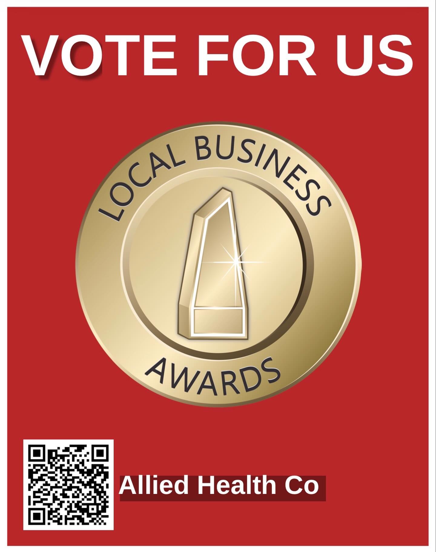 Proud to be nominated for the Local Business Awards 🏆
If you’ve had a great experience with us, we’d genuinely appreciate your support.
🗳 Vote for Allied Health Co
📲 Scan the QR code or use the link
Thank you for being part of our community 🙌