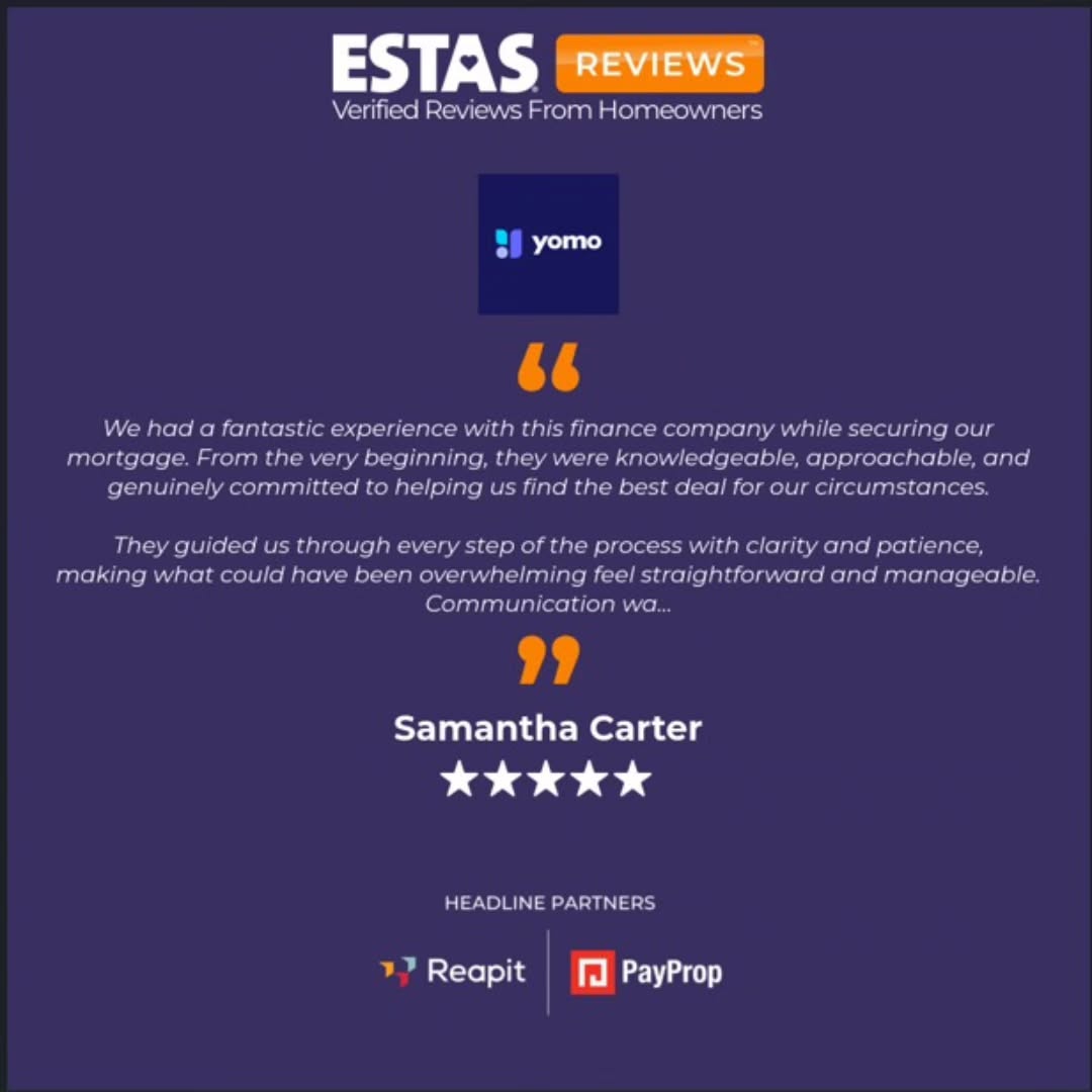 A fantastic experience for these lovely clients. The team at @yomofinance are committed to making mortgage journeys as easy as possible. ⭐️⭐️⭐️⭐️⭐️