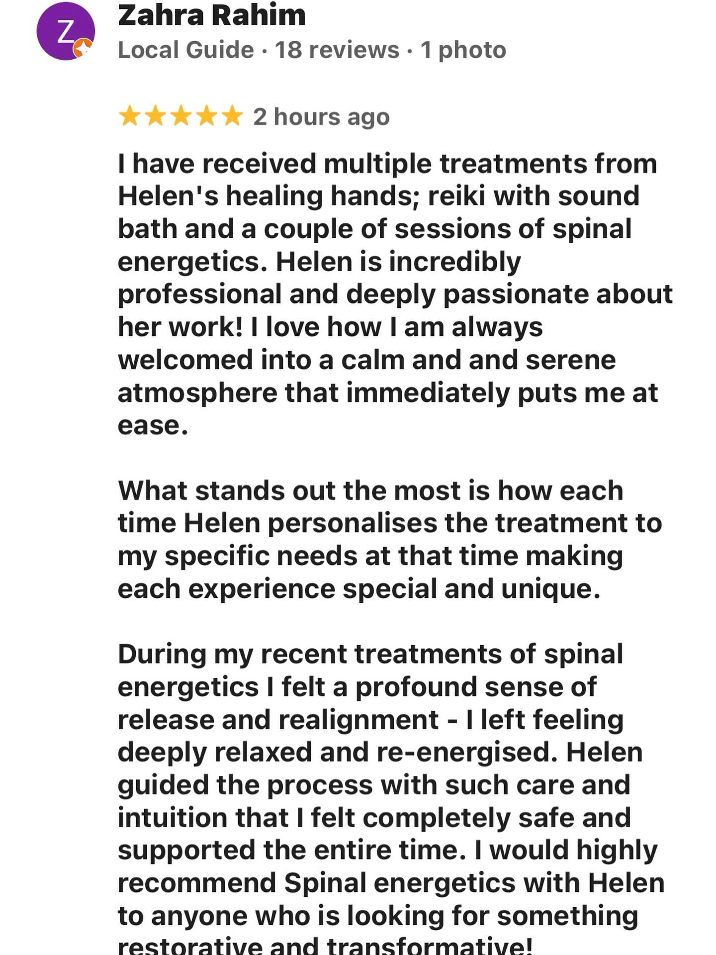 Another lovely review from one of my consistent Spinal Energetics clients 🤍🙏✨❤️
#spinalenergetics
#spinalenergeticspractitioner
#spinalenergeticsuk