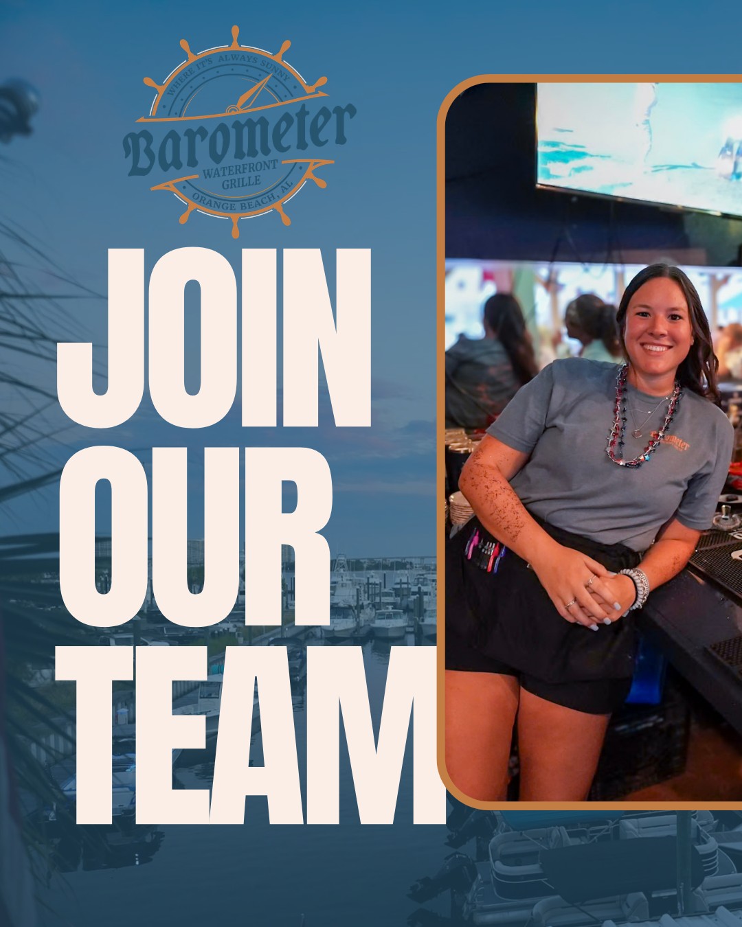Now hiring Cooks, Servers, Runners, and Hosts.
Apply in person today — we’d love to meet you.
📍 27842 Canal Rd
Orange Beach, AL 36561
(Located at Sportsman’s Marina)