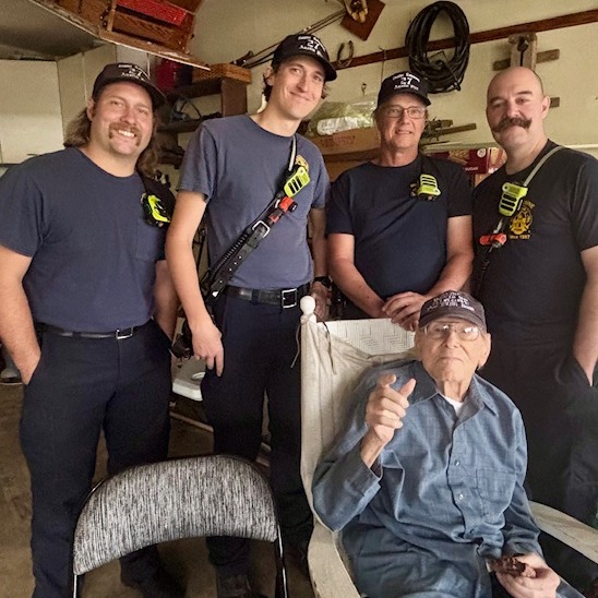 Happy 106th birthday to WWII veteran Micky Caldwell. Family, friends and local firefighters celebrated with "Mr Fix It" at his South Austin home this past weekend. His family compiled a photo album of Mr. Caldwell's words of wisdom. Among them:
" When you are helping others, you are doing God's work."