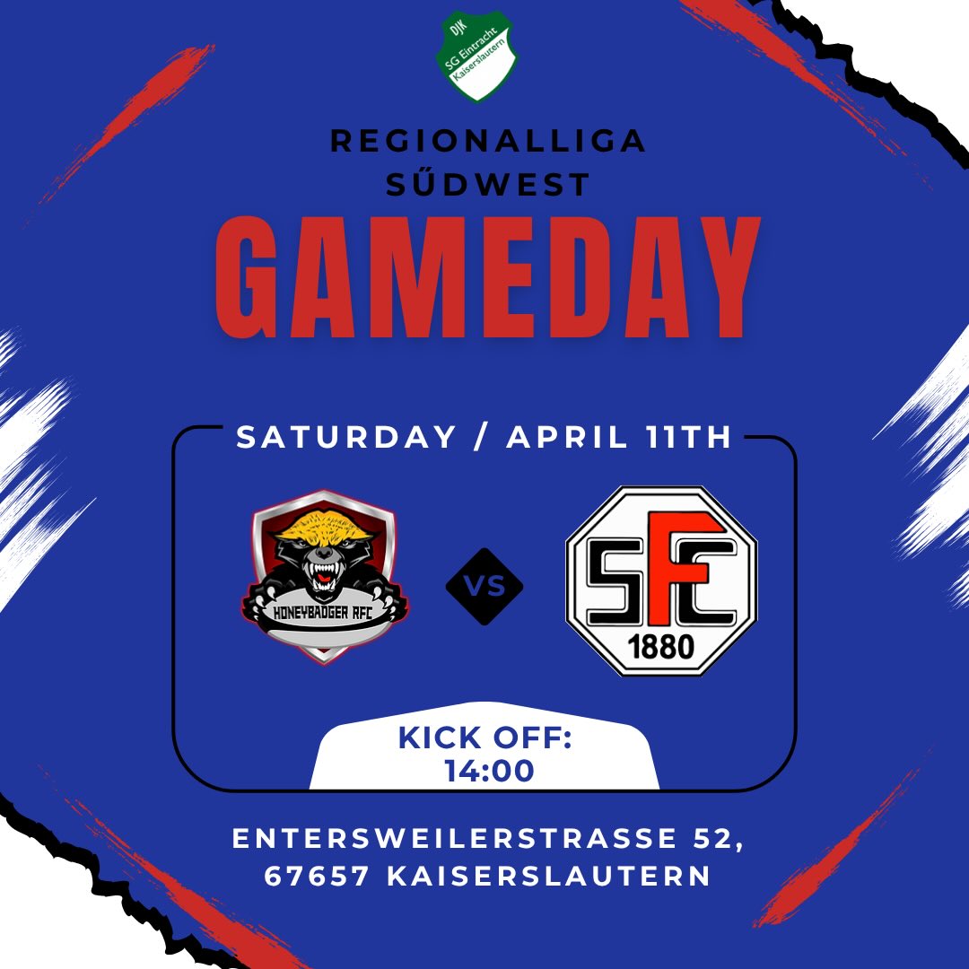 Game day! We host @rugby_sc1880 II at our home pitch this Saturday! 🦡