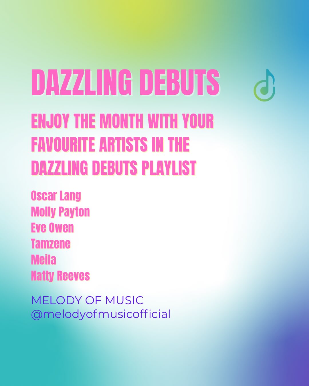 Music moves fast — so do we 🔁
The Melody of Music Dazzling Debuts updates monthly.
Lock in. Press play.
#MelodyOfMusic #DazzlingDebuts #PlaylistUpdate #FreshFinds #MusicDiscovery