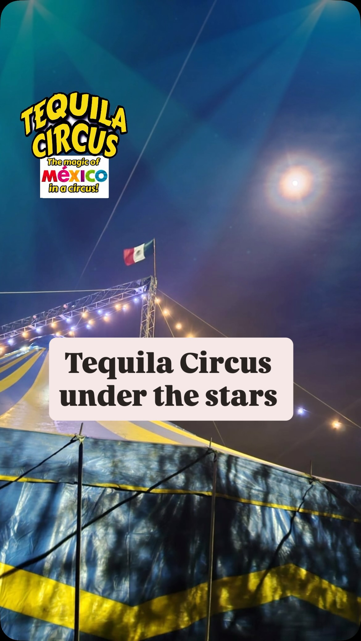 Tell me something more magical than a circus tent at night ✨🎪 The atmosphere, the excitement, the sparkle, the new adventure waiting to happen…
.
Dime algo más mágico que una carpa de circo en la noche ✨🎪 la atmósfera, la emoción, el brillo, la nueva aventura esperando a empezar…
.
@tequilacircus 2026 UK tour, México in a circus, coming to a town near you
.
UK Tour 2026 Exciting London Mexico Culture Art Circus Artist Family Fun Date night Activities Affordable fun Live Entertainment Magic Full moon Night sky Tickets