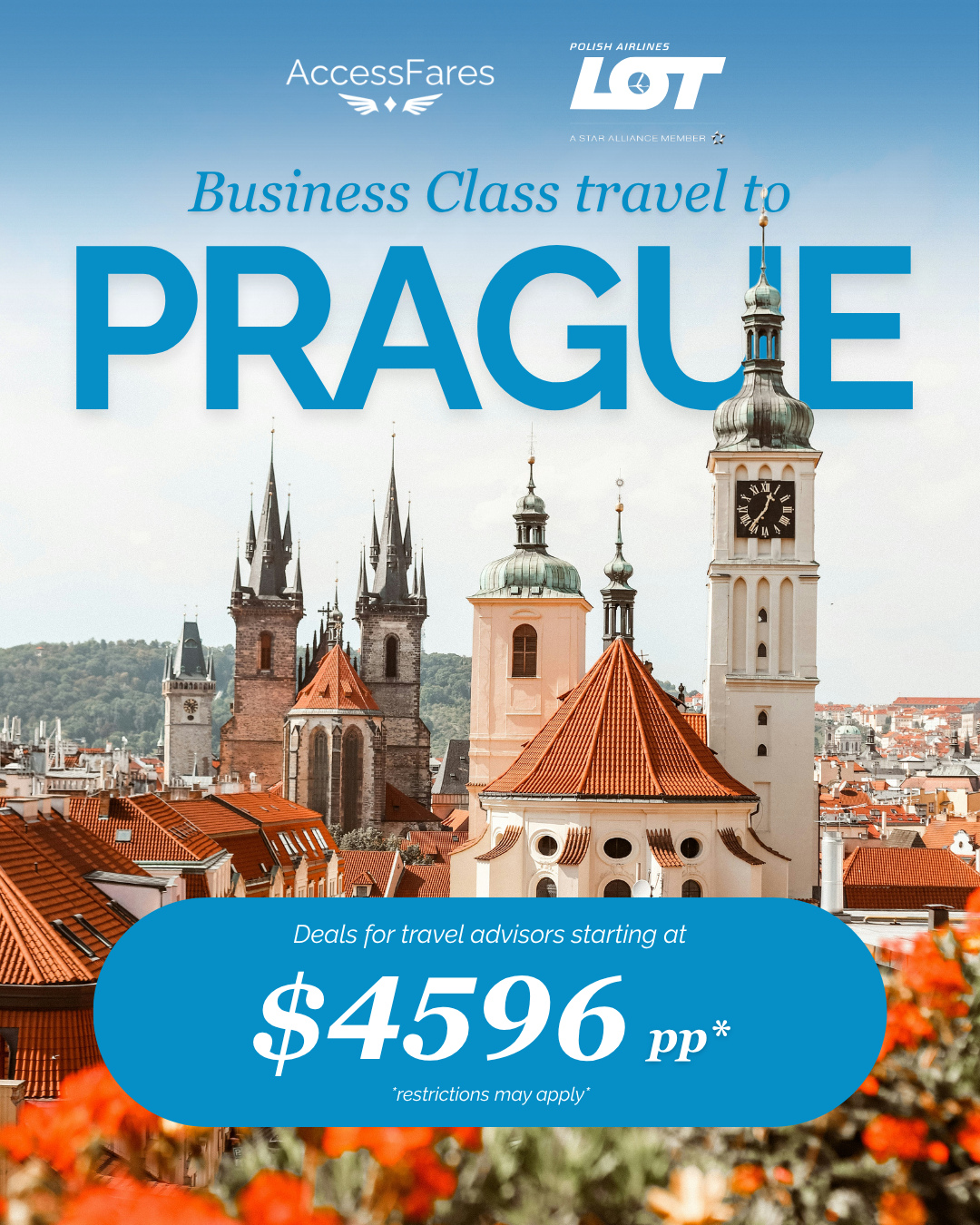 From castle views to cobblestone streets…
Prague delivers unforgettable moments. Business class fares starting at $4,596 per person ✈️
#travel #traveladvisor #prague #czechia #jetset