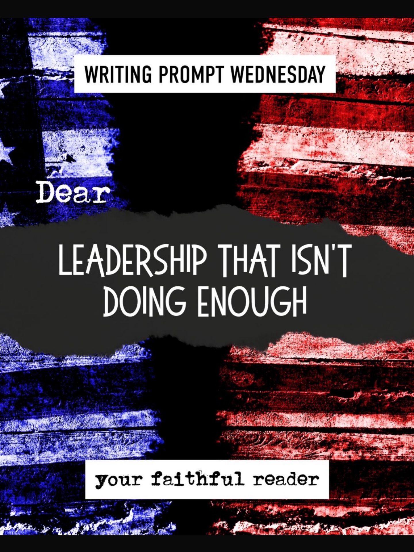 ✍️ Writing Prompt Wednesday 🎭
This week’s theme: Truth & Accountability
Prompt:
“Dear Leadership That Isn’t Doing Enough,”
Start your letter with those words and let it unfold—
honest, raw, unfiltered.
Speak to what you’re witnessing.
What feels unjust.
What feels ignored.
What feels like it’s breaking people, families, and communities.
This is a space for reflection, truth-telling, and voice.
Whether it comes out as grief, anger, clarity, or a call for change… it belongs here.
Let your words carry what your heart has been holding. 💌
🗓 Submission deadline for 2026 performances: Sunday, May 3 ✨
#wpw #writingpromptwednesday #yourfaithfulreader