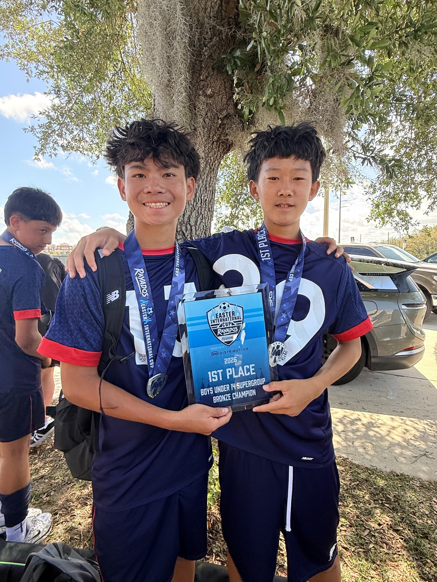 Welo and Aidan from our 2012 Boys heading home with some hardware 🏆
Champions of the Bronze Division at the Easter International Cup, finishing with a hard-fought 2–1 win over Atlanta United FC MLS Next.
Unreal competition, countless lessons, and an experience they’ll carry forward. Grateful for the opportunity to compete with the ODP National Team—new friendships, new knowledge, and continued growth on and off the field.