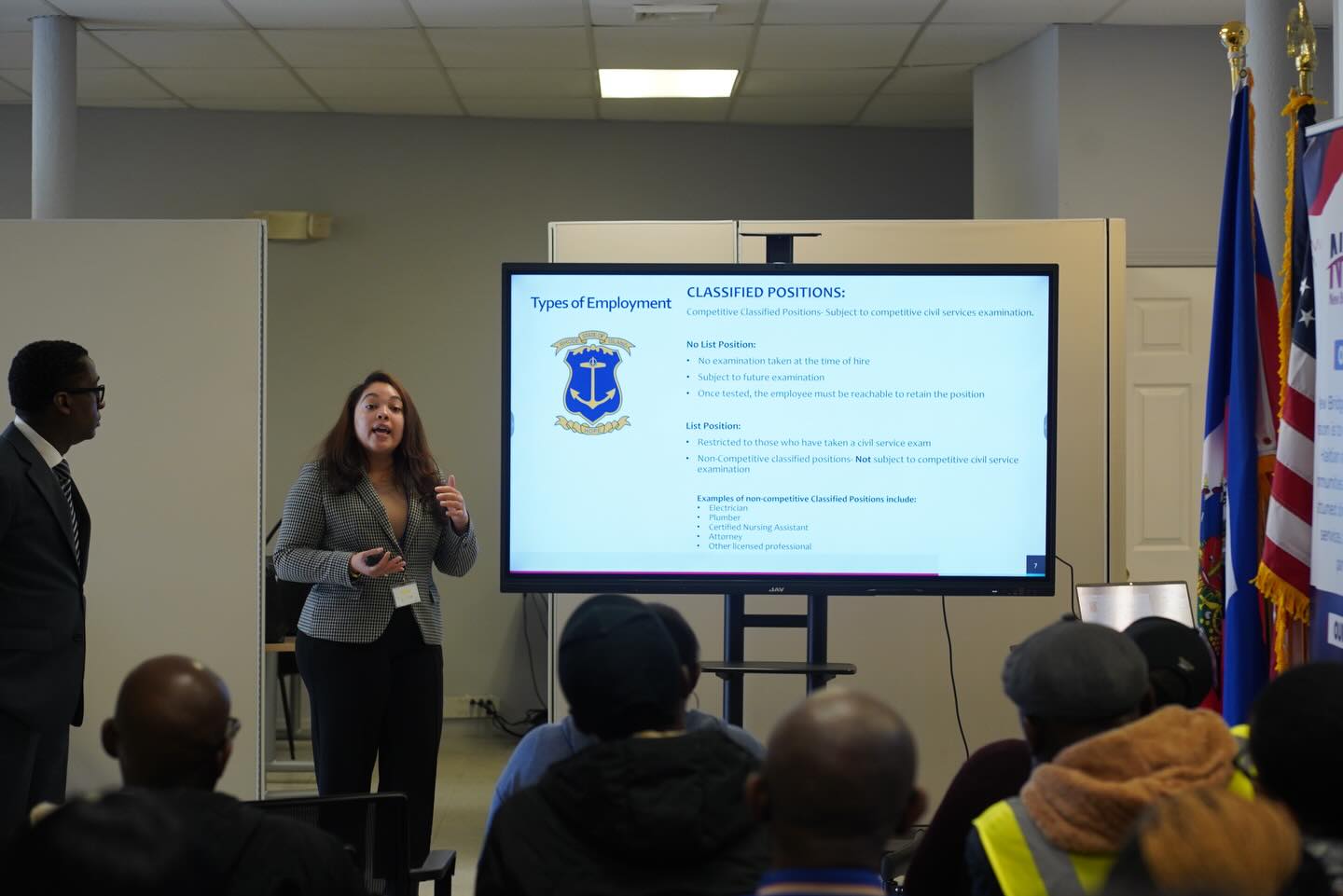 Yesterday, NB4HS hosted a successful workshop on Rhode Island state job opportunities. Participants learned how to navigate the state career website, set up job alerts, and better understand the application process.
A special thank you to Joseph Jean Philippe and Darleen Reyes (DEDI) for sharing their knowledge and supporting our community.
Yè a, NB4HS te òganize yon atelye ki te reyisi sou opòtinite travay nan leta Rhode Island. Patisipan yo te aprann kijan pou itilize sit travay leta a, mete alèt pou travay, epi konprann pwosesis aplikasyon an.
Yon gwo mèsi ak Joseph Jean Philippe ak Darleen Reyes (DEDI) pou sipò yo ak konesans yo pataje.
#NB4HS #WorkforceDevelopment #RhodeIslandJobs #HaitianCommunity #CommunityImpact