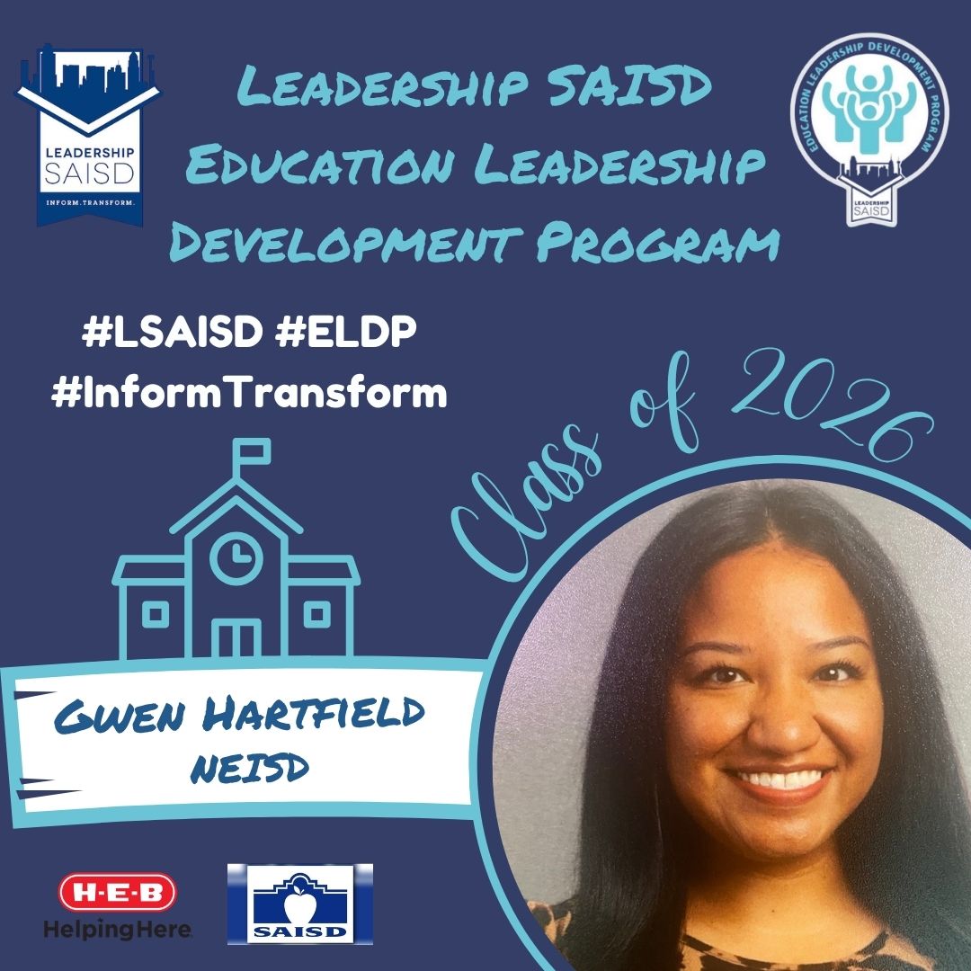 #ELDP Class of 2026 Spotlight ✨Gwen has proudly served students for the last 12 years and is currently a dedicated and passionate Special Education Teacher at Roosevelt High School. Her career reflects a deep commitment to advocacy, equity, and inclusive education, all shaped by her personal experiences as a first-generation college graduate, a survivor of significant health challenges, and an unwavering believer in the power of education to transform lives. Gwen earned a bachelor’s degree in Psychology with a minor in Child, Adolescent, and Family Studies from California State University, Bakersfield and while pursuing her degree she volunteered at a local homeless shelter, where she tutored youth and engaged with families facing significant hardships. These experiences exposed her to the complexities many students face outside the classroom, and they instilled a deep sense of empathy and determination to serve those most vulnerable. Gwen began her professional journey as a paraprofessional in a moderate to severe Autism classroom and the joy and encouragement she found in helping her students reach new milestones inspired her to pursue certification as a special education teacher. Parallel to her professional growth, Gwen faced a significant personal challenge when she was diagnosed with a brain tumor. Relocating to San Antonio presented new opportunities and challenges for Gwen. Immersed in a vibrant, multicultural community, she gained a deeper appreciation for culturally responsive teaching practices and the importance of addressing equity not only in access but also in the cultural relevance of instruction. Gwen is currently pursuing her principal certification with the goal of expanding her impact as a school leader. Gwen is dedicated to creating equitable learning environments where all students can succeed and where educators are empowered to innovate and grow. #LSAISD #informtransform #publiceducation Thank you to our 2026 Program Sponsors @heb and @sanantonioisd
