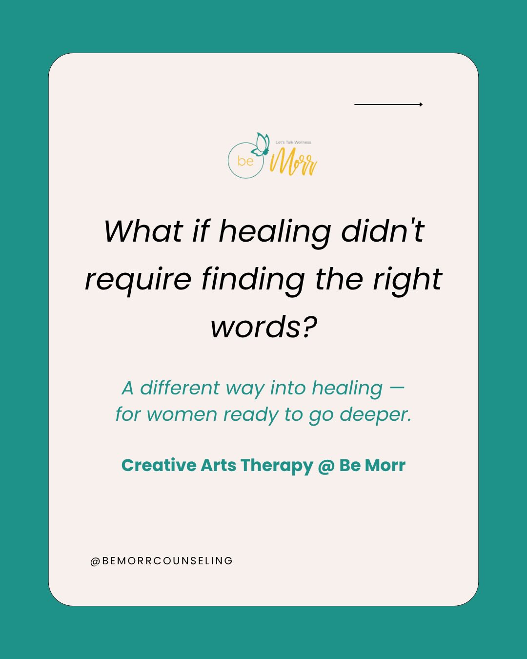 Some experiences are too layered for words alone, and thatâs okay.
Creative arts therapy offers a different path to healing, especially for women navigating anxiety, fertility, or the emotional weight of motherhood.
SadĂŠ is now accepting new clients at be Morr.
If this resonates, the link in our bio takes you directly to book a consultation. You donât need to have it all figured out before you reach out.Â
#beMorr #CreativeArtsTherapy #FertilityJourney #MotherhoodMentalHealth #NYCTherapist