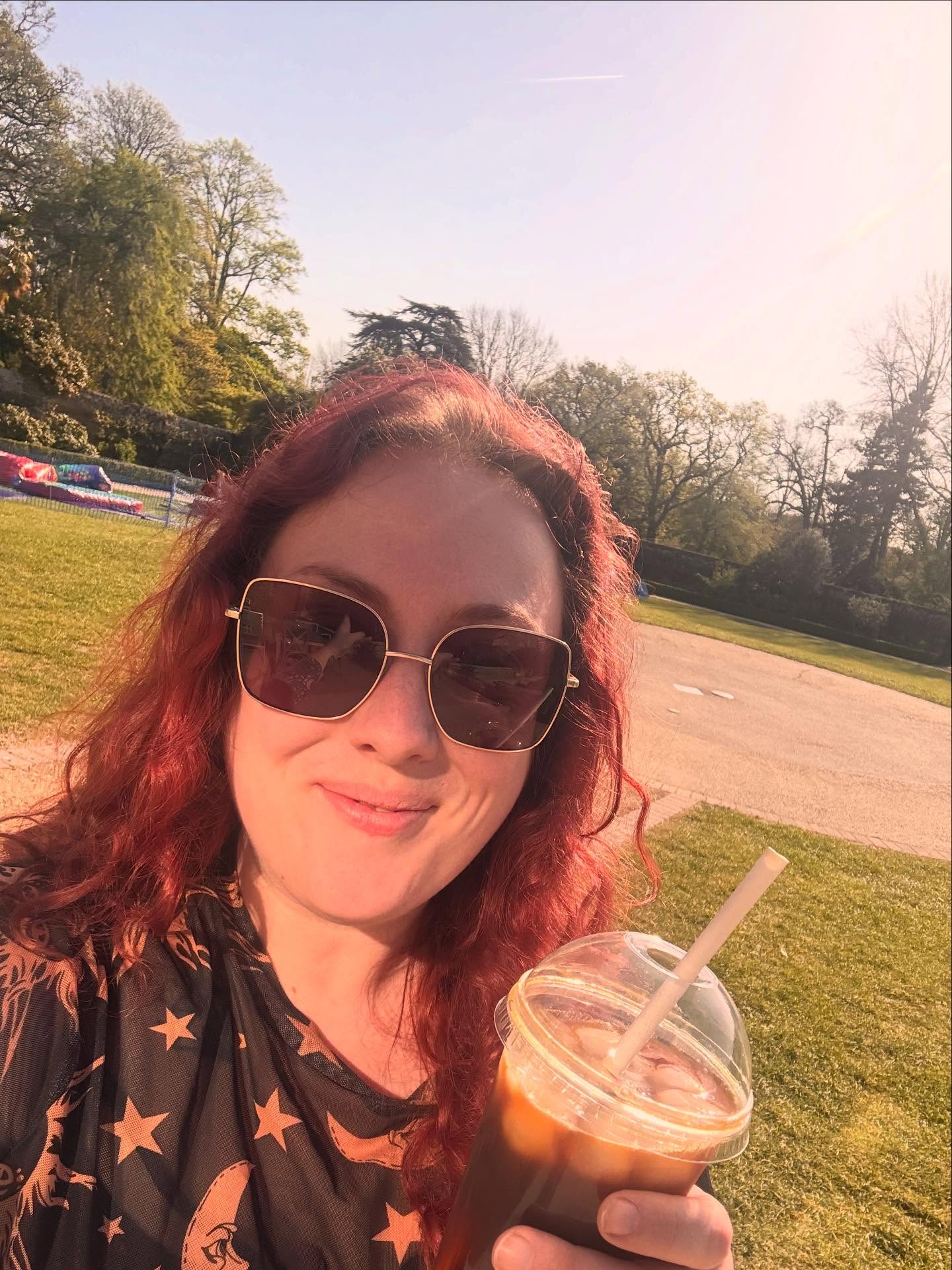 Iced coffee in the sun ready for another glorious day at @uptoncountrypark 😊💕✨🎨 I will be here until 4 offering face painting, glitter, hair braids, tattoos and more!
#daysoutwithkids #uptoncountrypark #facepaintersofinstagram