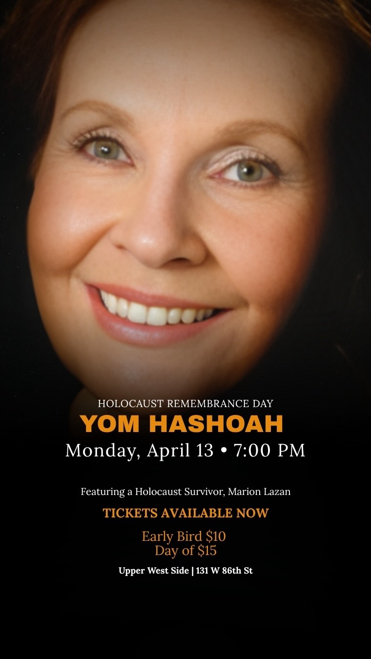 This Yom Hashoah, we come together not only to remember, but to listen.
Join Manhattan Jewish Experience for a powerful evening with Holocaust Survivor Marion Lazan, sharing her firsthand story of survival, courage, and strength. In a time when these voices are becoming rarer, this is an opportunity to be present, to bear witness, and to carry these stories forward.
⌚️Monday, April 13 at 7:00 PM
📍Upper West Side, NYC
👥For Jewish young professionals in their 20s and 30s
Tickets are available now. Link in bio to reserve your spot.
Space is limited.