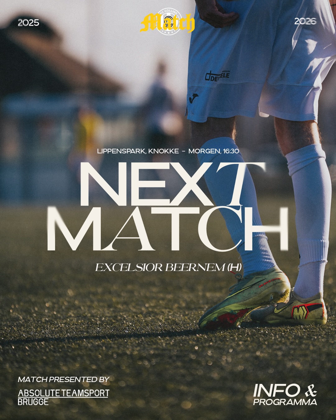 ๐ Championship game.
De laatste van March Madness.
Deze zaterdag spelen we onze referentiewedstrijd als kampioen.
Join us voor, tijdens en na de match ๐
Ambiance, vibes en het seizoen afsluiten op zโn FC Collins. ๐
One last dance at home before the Gala!
#collins #game #football #knokke