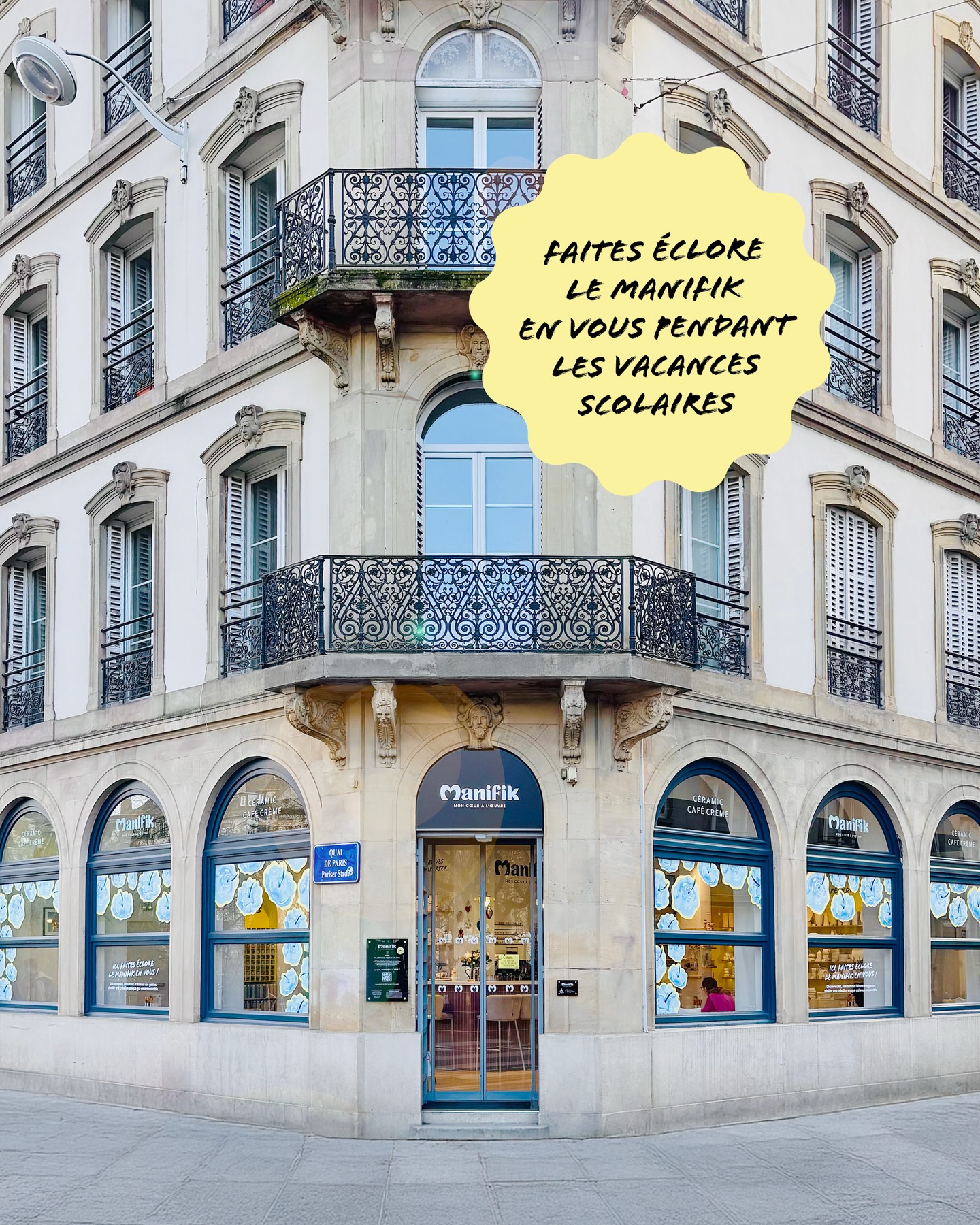 Les vacances arrivent… et chez Manifik, la créativité ne prend pas de pause. ♥️
Pendant les vacances scolaires, profitez d’un moment de bien-être créatif à Strasbourg à partager entre amis, en famille ou en solo.
Un instant pour ralentir, créer et laisser libre cours à votre imagination. 🎨
C’est le moment idéal pour découvrir (ou redécouvrir) la peinture sur céramique et créer une pièce unique, à votre image.
Pour faire éclore le Manifik en vous pendant les vacances scolaires, réservez votre séance sur manifik.fr 🌸
céramique Strasbourg, céramic café Strasbourg, activité vacances scolaires, idée sortie Strasbourg, atelier créatif Strasbourg, peinture sur céramique, activité en famille Strasbourg, loisir créatif, activité enfant Strasbourg, DIY céramique, moment bien-être, activité entre amis, sortie créative Strasbourg, Manifik Céramic Café