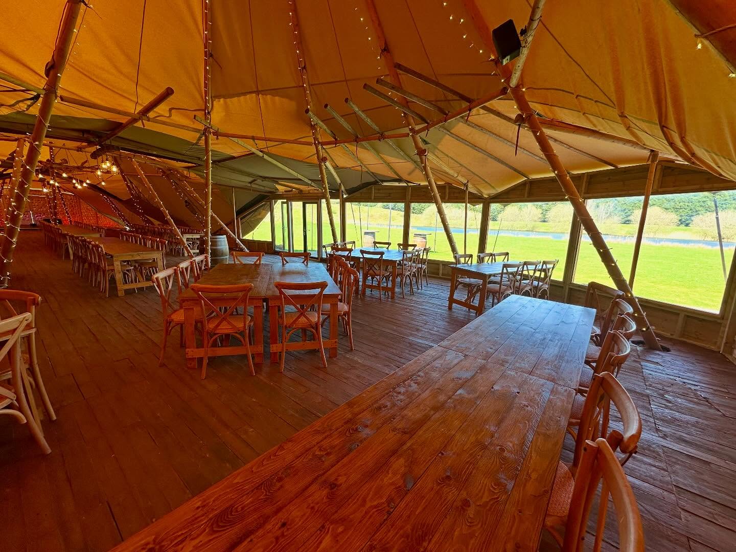 We always add improvements each season and this year we’ve added this HUGE window wall! Let’s loads of light in plus gives guests that stunning view wherever they are sat! 👀👀🥰