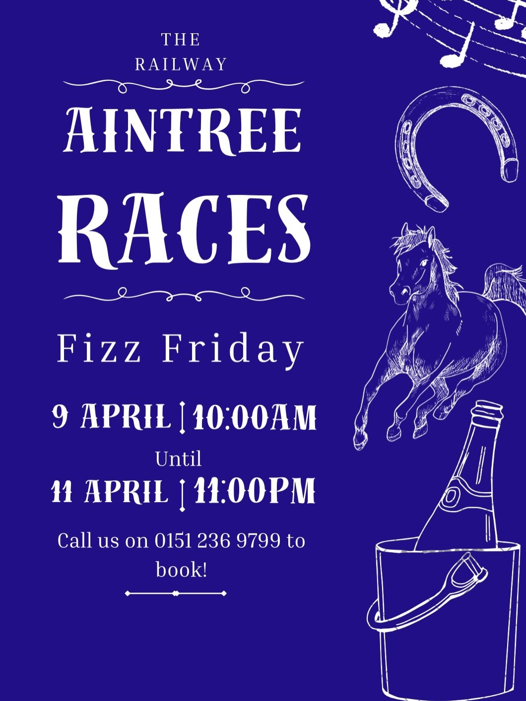 🥂 Aintree Races Incoming! 🐎☀️
Get race-day ready with us…
🍾 Prosecco £18
🥂 Champagne £25
Fuel up before the races with breakfast from 10am 🍳
The vibes are guaranteed 😎🍻