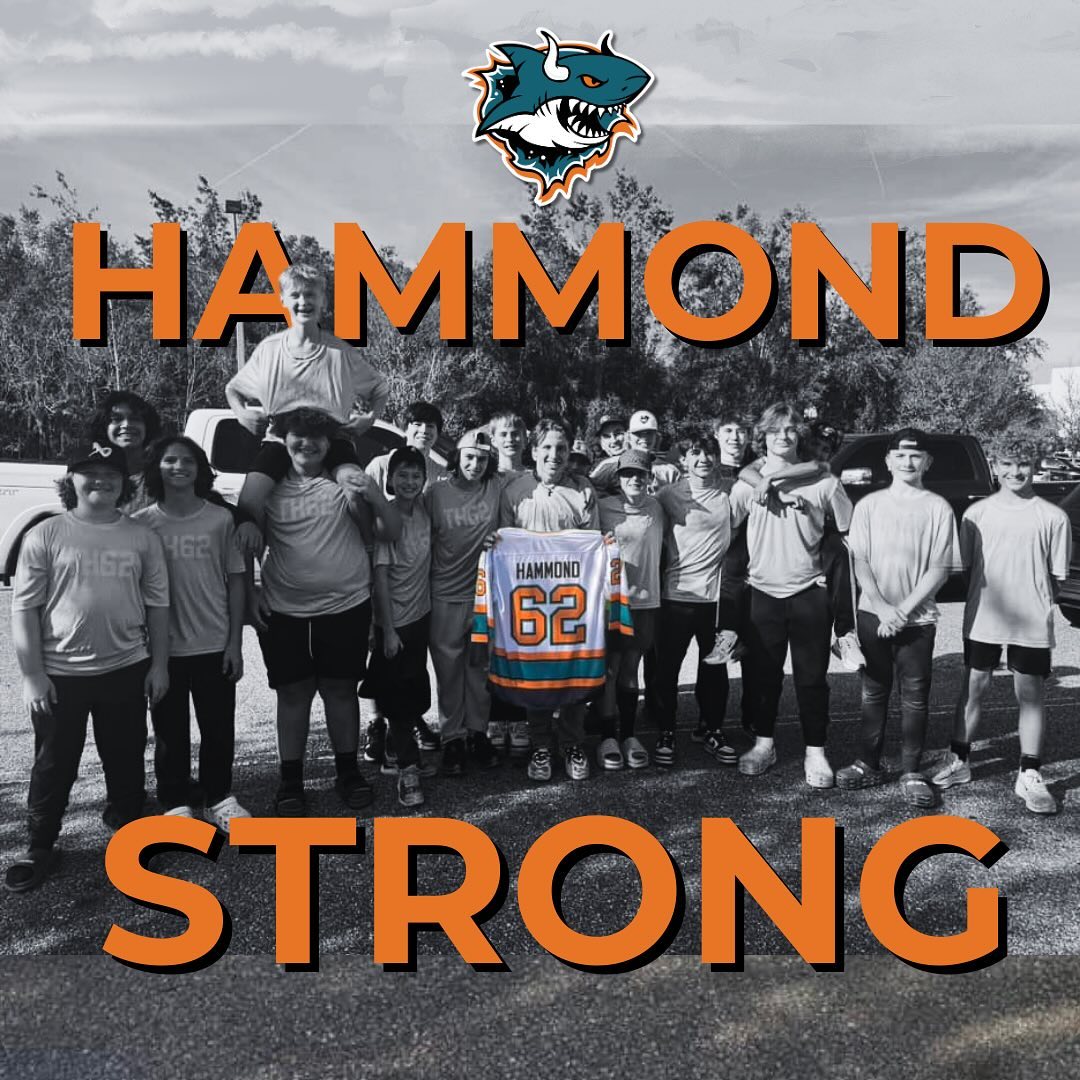 Our teammate and hero 🦈🧡 Fellow 14U player, Tyler, is fighting childhood cancer with strength and courage. His team and the Bull Sharks organization stand united in his support—making sure he’s with us in spirit when he can’t be with us on the ice. You’ve got this and we’ve got you! 💪 #th62 #hockeyfamily #hammondstrong #childhoodcancer #fighttogether