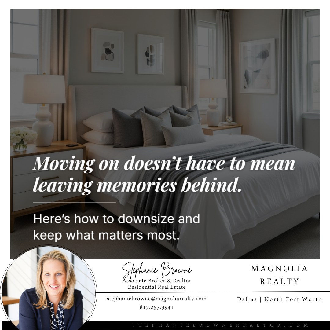 🏡 Moving on doesn’t mean leaving everything behind—it means taking what matters most to the next chapter.
Downsizing can feel overwhelming, but it’s also an opportunity to refresh, simplify, and cherish the memories you hold dear.
✨ Keep items that spark joy and hold meaning.
✨ Digitize photos and keepsakes to preserve them.
✨ Curate your belongings to fit your new space without sacrificing sentiment.
Ready to start your downsizing journey?
#downsizing #newbeginnings #emptynesters #realestatejourney #findtherightagent #homegoals