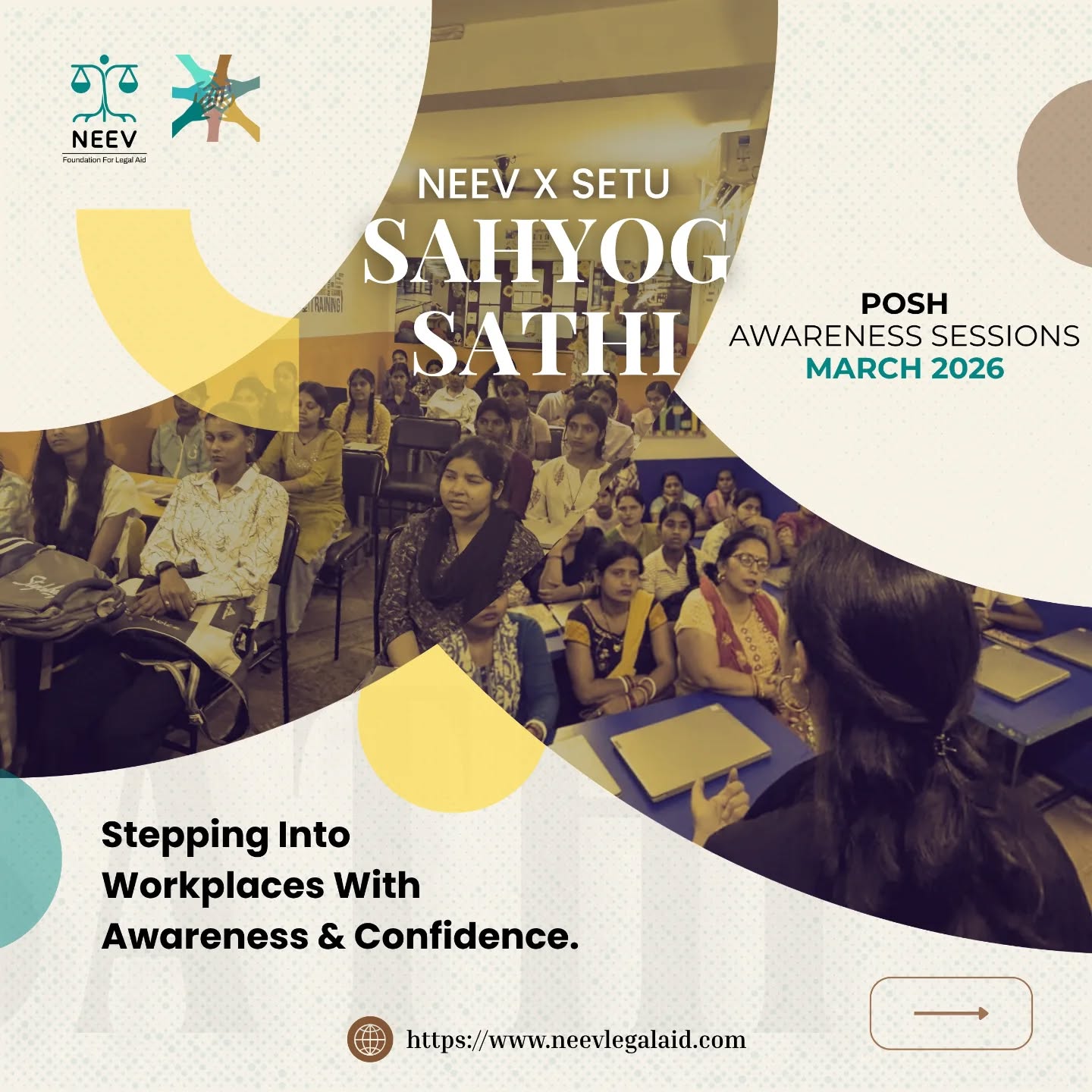 As women step into the workforce, awareness of their rights becomes essential — especially in spaces where formal safeguards may not exist.
Through our partnership with Setu, Neev Foundation conducted POSH awareness sessions for women across skill centers in Noida this March.
Because empowerment is not just about skills —
it’s also about knowing your rights.
#POSH #WorkplaceSafety #WomenAtWork #LegalAwareness #NeevFoundation Setu