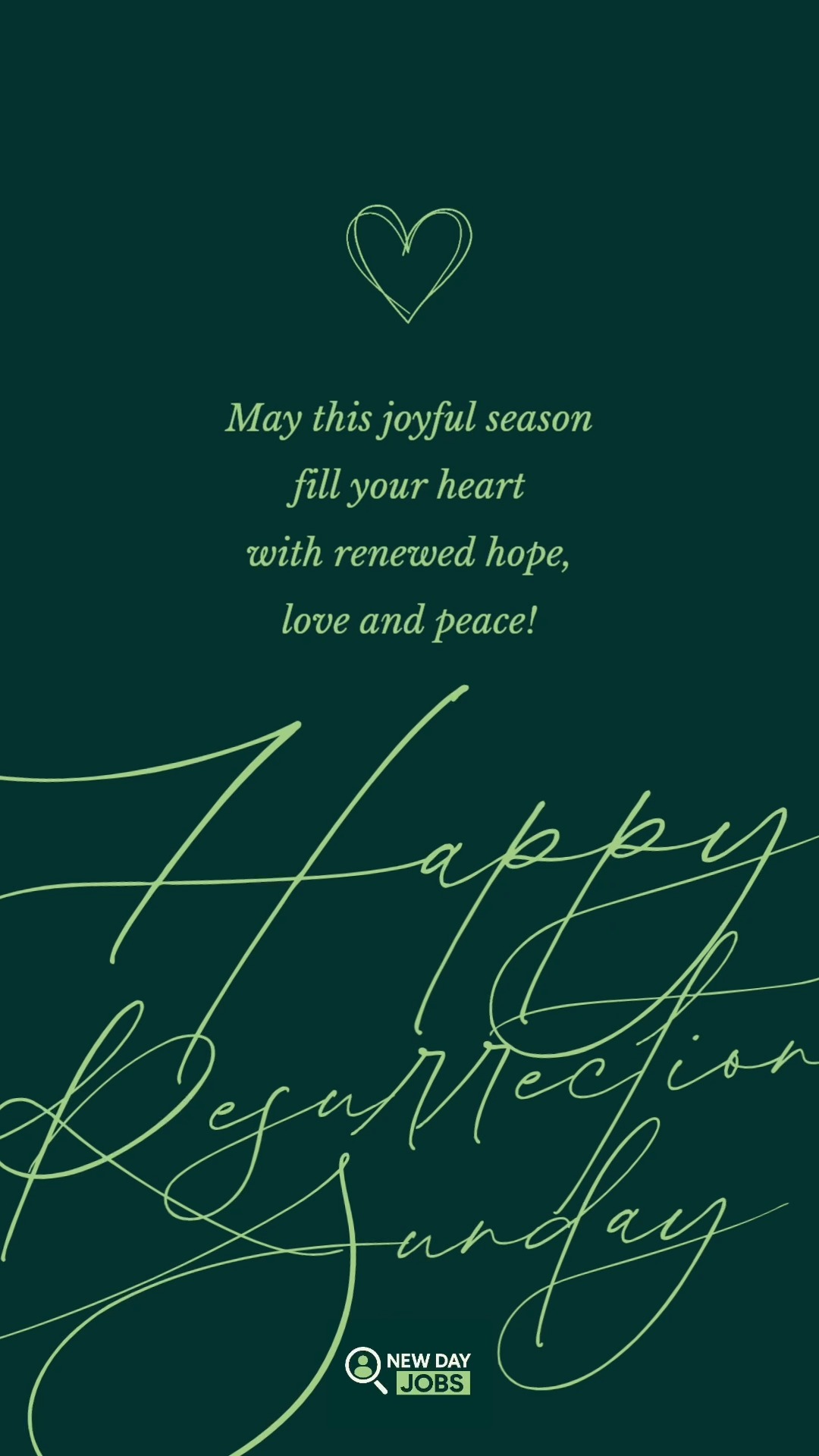 Wishing you and your family a joyous Resurrection Day 🤍
#NewDayJobs #ResurrectionSunday #HeIsRisen #Hope #NewLife #NewBeginnings #Faith #StayHopeful #KeepGoing #Encouragement #BetterDays #FreshStart