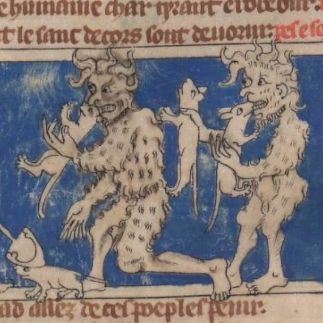 Peuples légendaires dans Thomas de Kent, Le roman d'Alexandre ou Le roman de toute chevalerie, v. 1308-1312.
Paris, BnF, ms Français 24364.
#curiosities #medievalart #medieval #medievalmanuscript