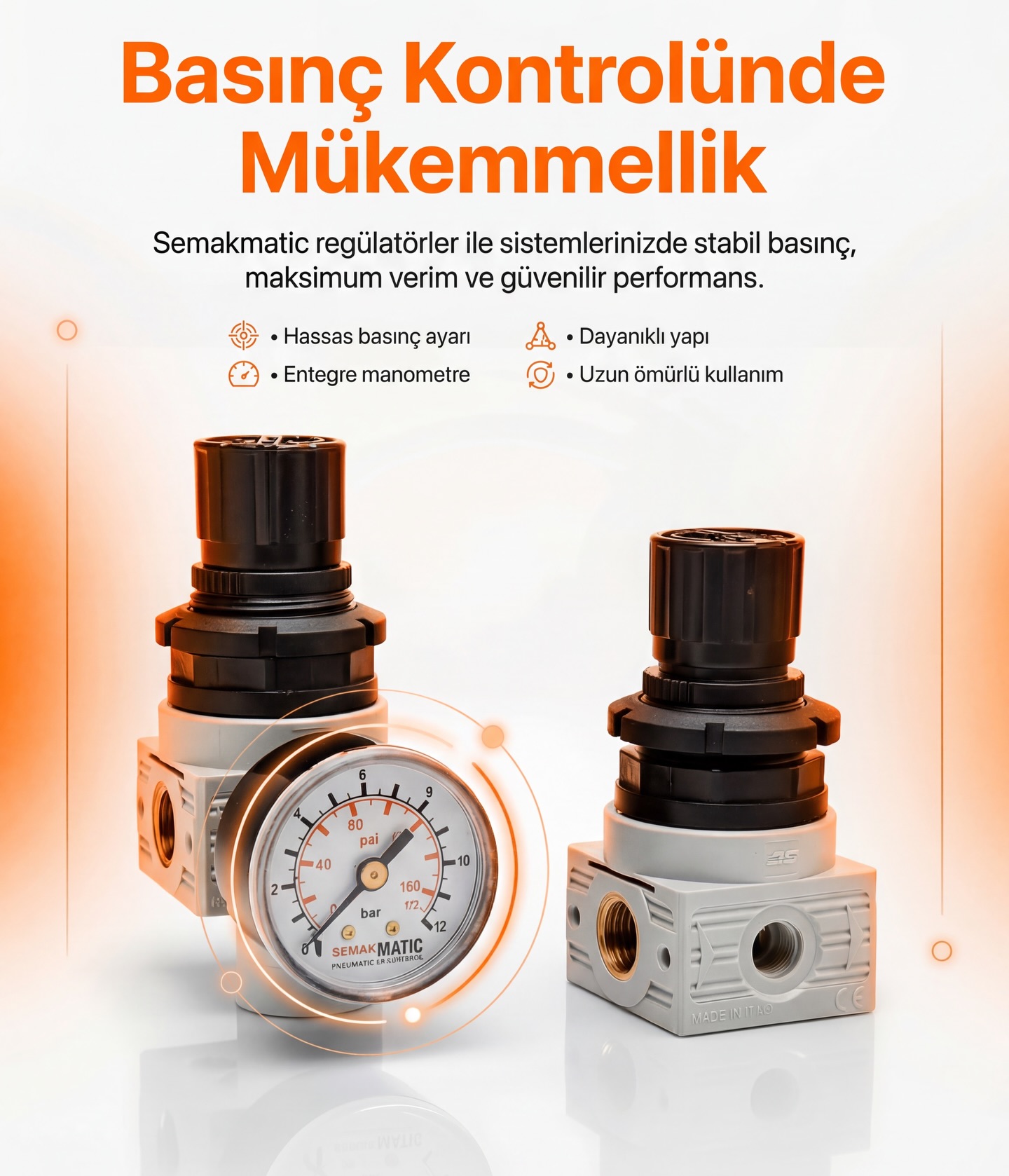 Basınç kontrolünde mükemmellik 💨
Semakmatic regülatörler ile sistemlerinizde stabil basınç, yüksek verim ve güvenilir performans sağlayın.
Endüstriyel süreçlerde hassasiyet ve dengeyi bir araya getiren güçlü çözüm.
✔ Hassas basınç ayarı
✔ Entegre manometre
✔ Dayanıklı yapı
✔ Uzun ömürlü kullanım
Kontrol sizde, performans Semakmatic’te.
#aircontrol #pneumatic #endüstri #sanayi #otomasyon