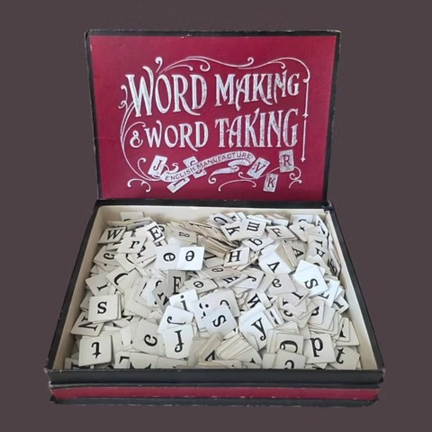Vintage Chad Valley Word Making & Word Taking Game, Boxed Letter Tile Game | https://share.google/lX26Ihe3PHnzI57Dx #stufftoyouandme