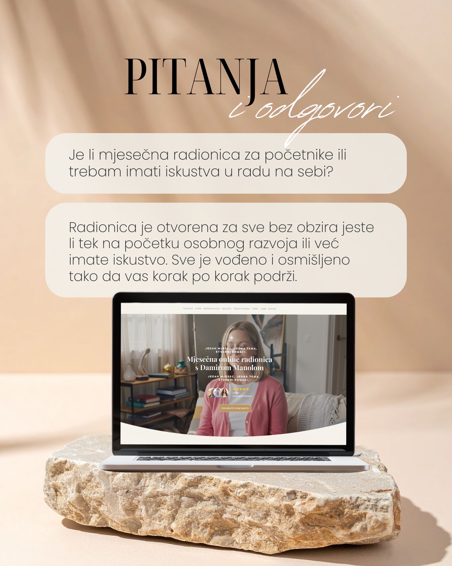 Odgovori na Vaša pitanja u vezi mjesečne radionice osobnog razvoja i rada na sebi.