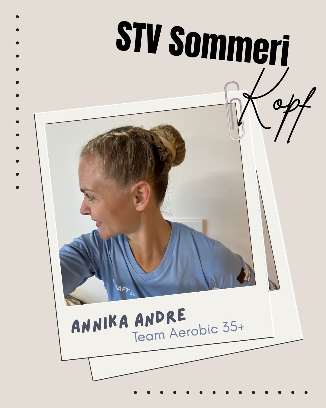 Üsen nögste STV-Chopf isch dAnnika. Sie isch nonig ewig bi üs, aber bereits scho mittedrin und voll debii!💪🏻😊 Lern au du üsi Powernudlä es biz besser kennä..!😉
#stvkopf#nextone#annika#aerobic#stvsommeri