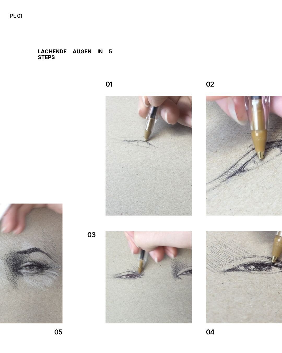 Ein Lächeln beginnt in den Augen - entscheidend sind dabei die kleinen Details: Lidspannung, Lichtpunkte und sanfte Schattierungen. #ibkk #zeichnenlernen #sketchingeyes #kunstprozess #portraitzeichnen