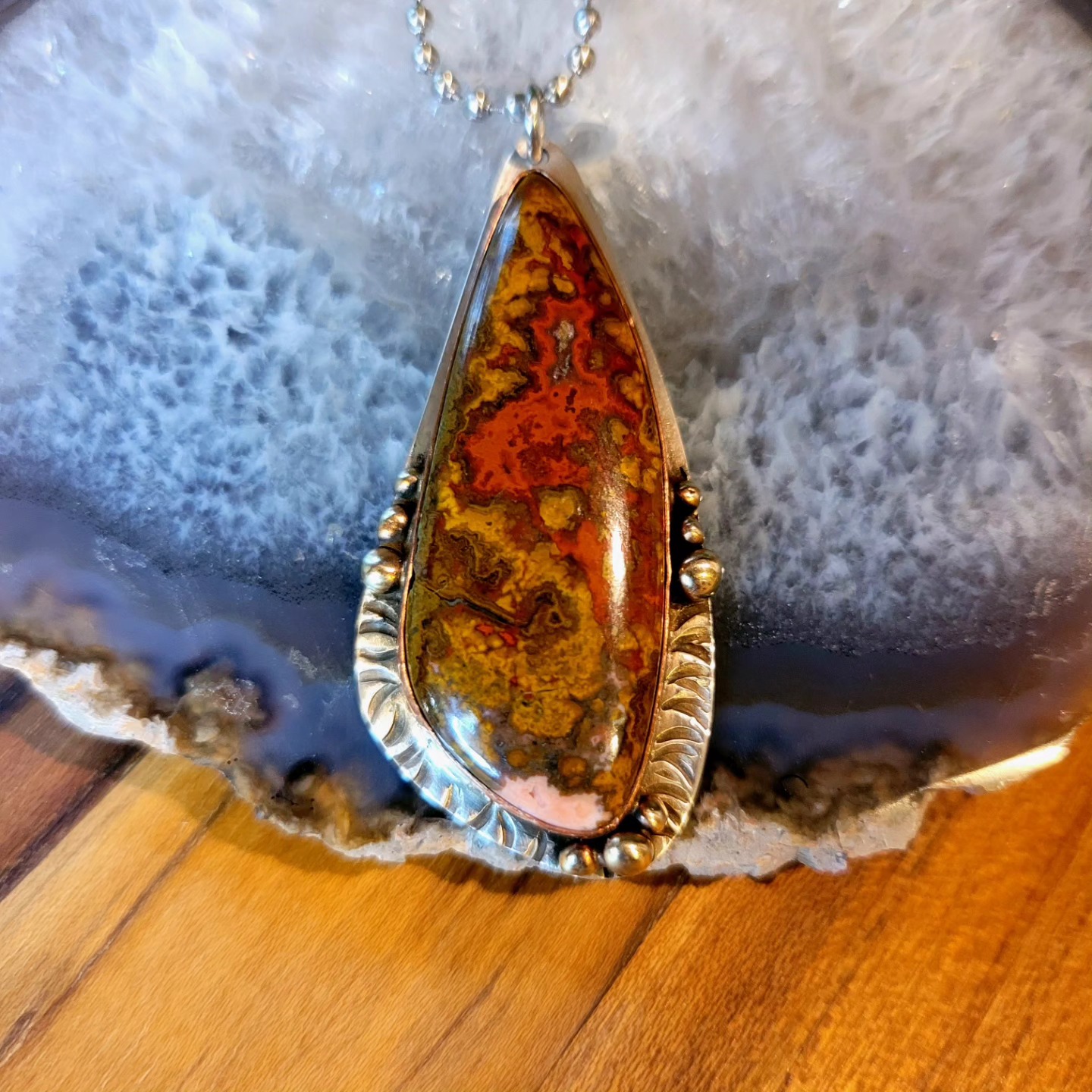 Jasper Pendant • Silver with Copper